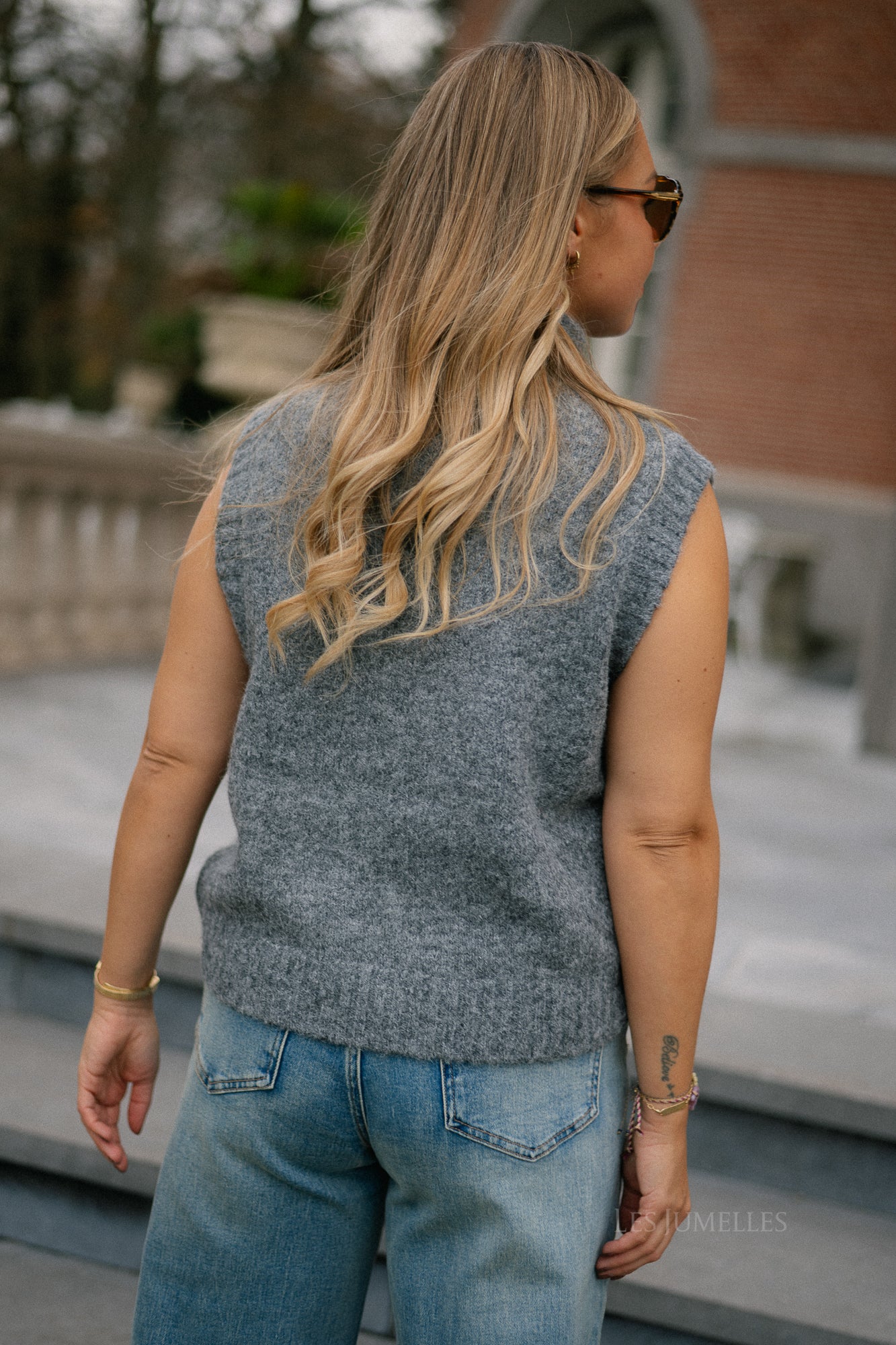 Alba knit vest dark grey melange - Image 6