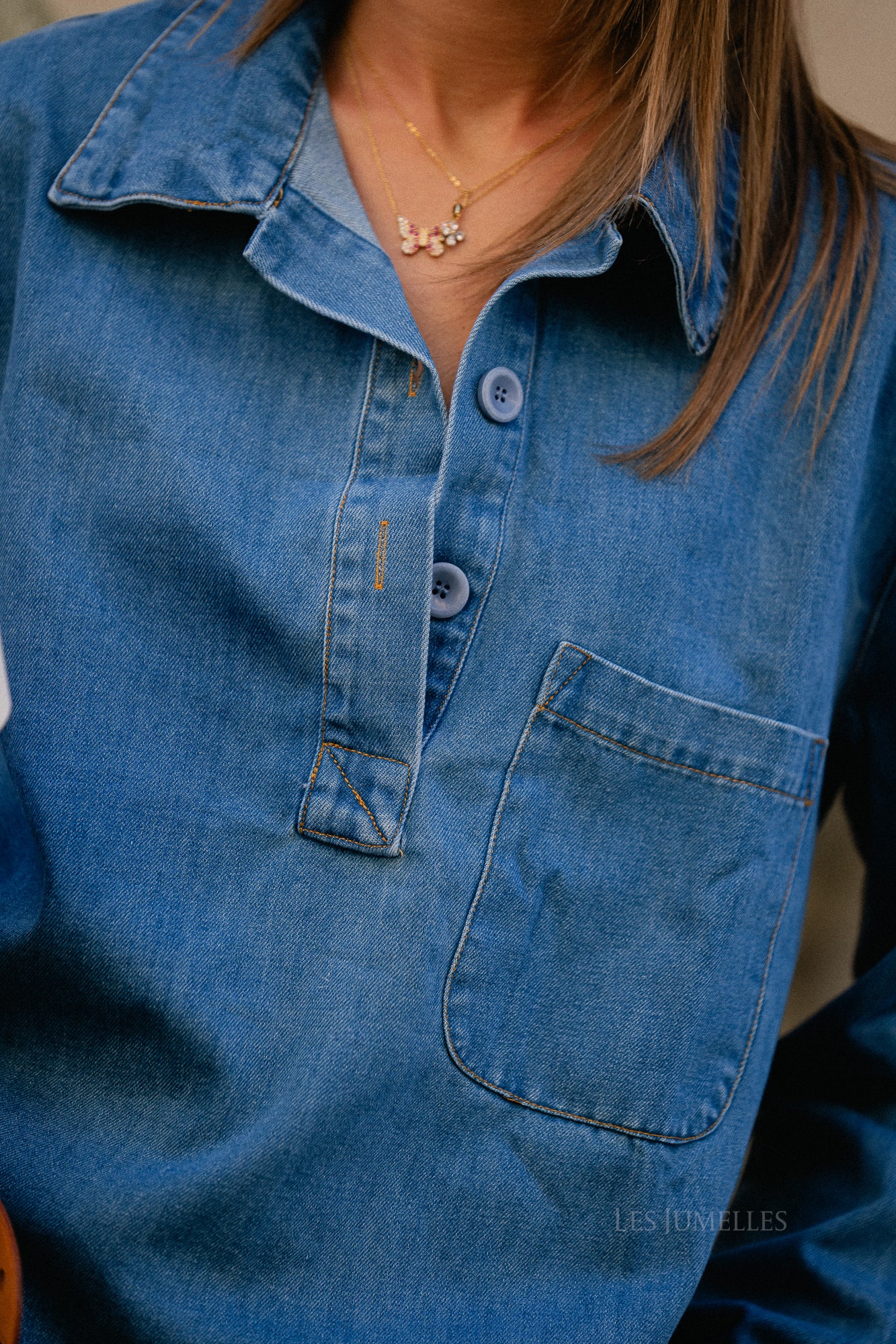 Amandine denim shirt mid blue - Image 7