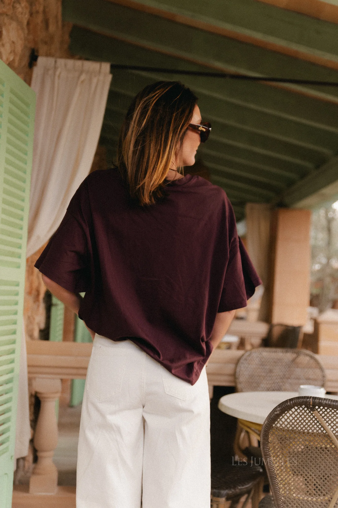 Annabelle oversized T-shirt burgundy - Image 3
