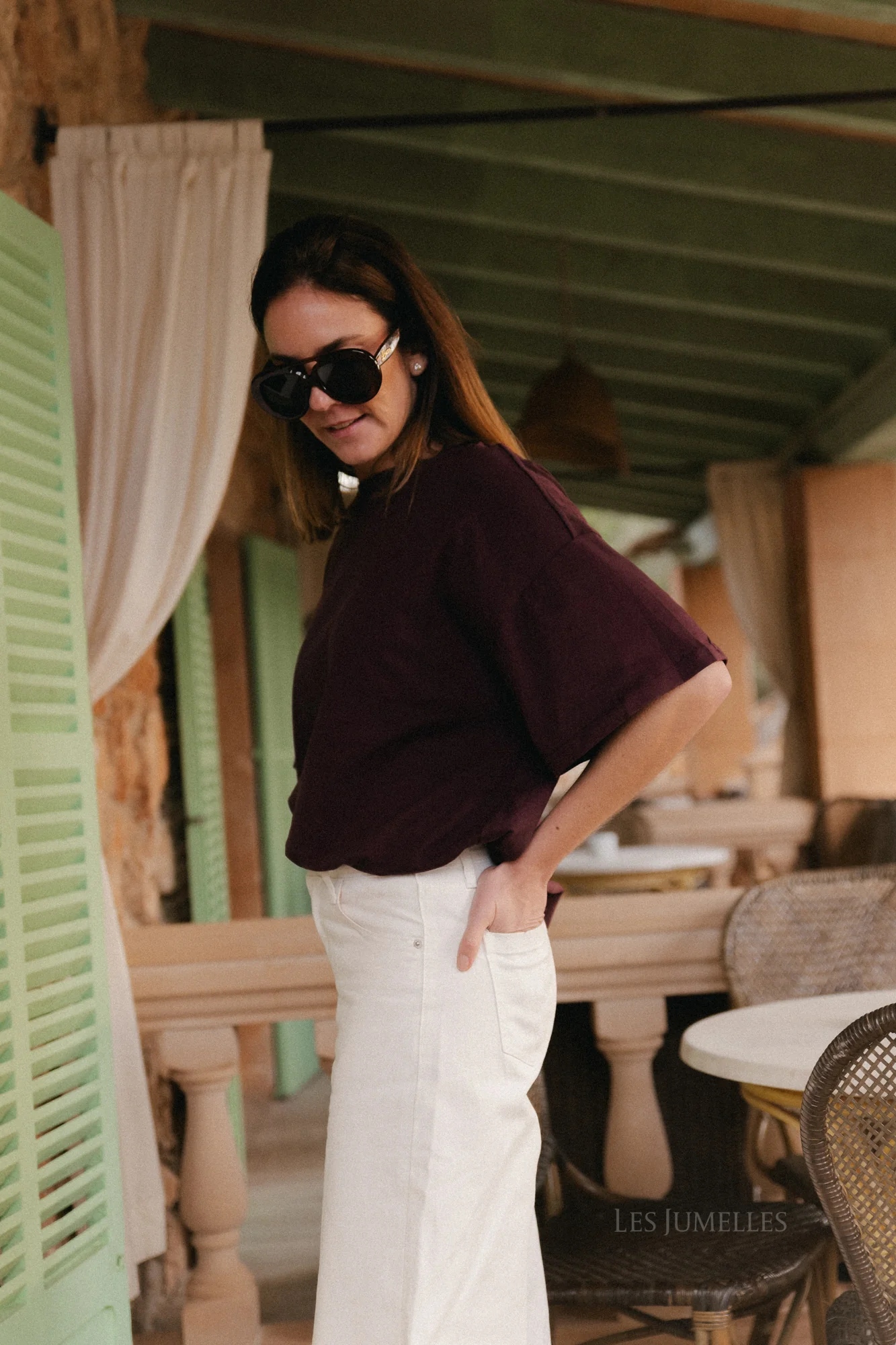 Annabelle oversized T-shirt burgundy - Image 7