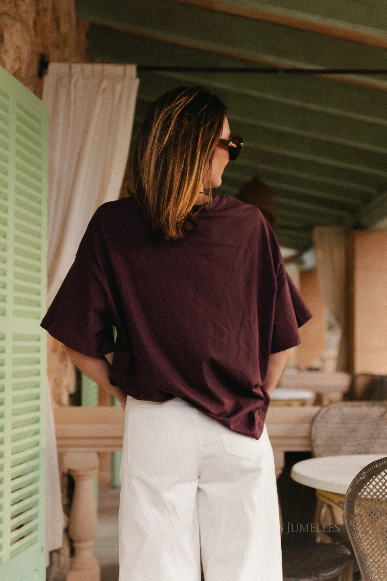 Annabelle oversized T-shirt burgundy - Image 8