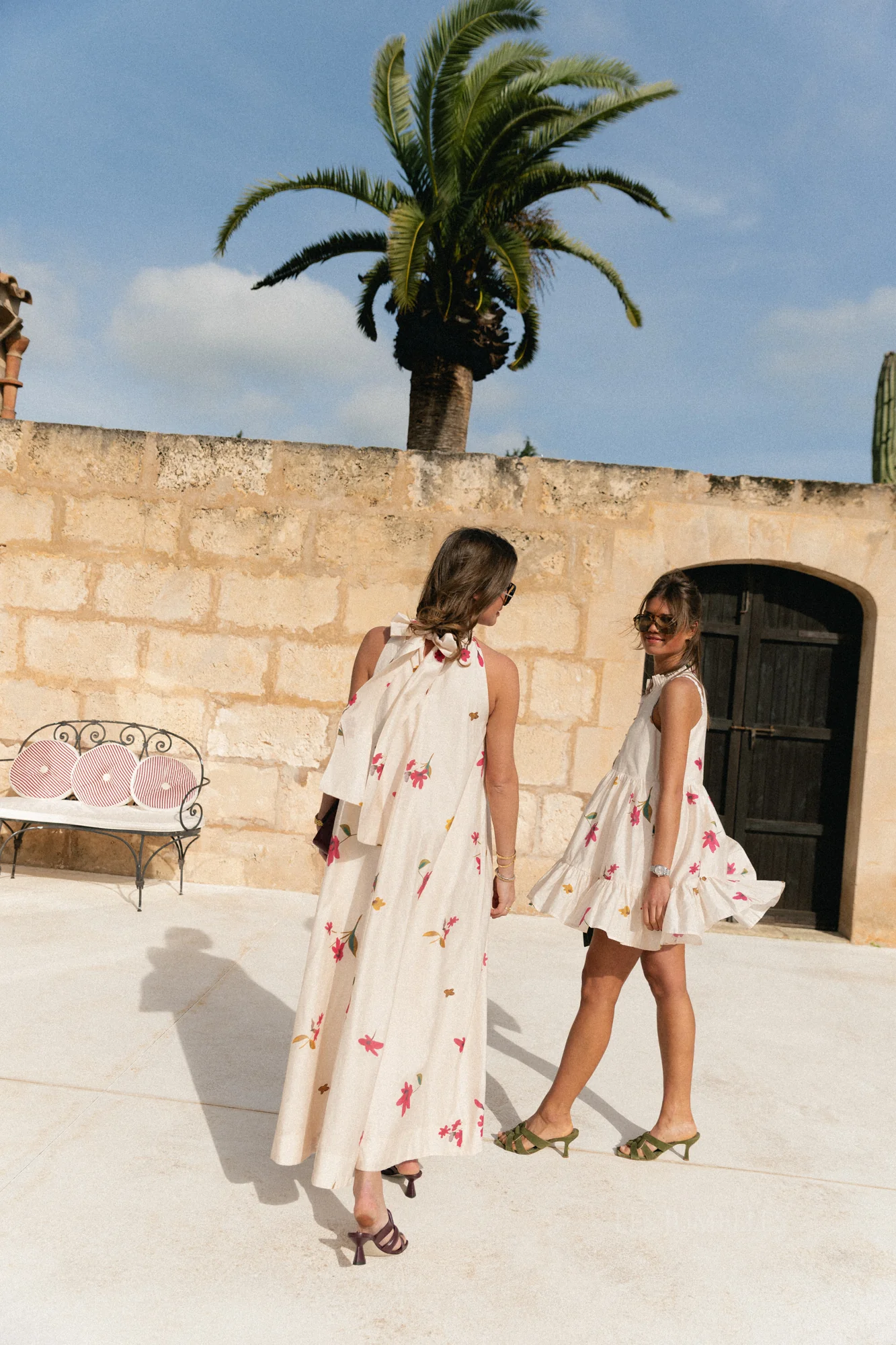 Aria short printed dress ecru - Image 9