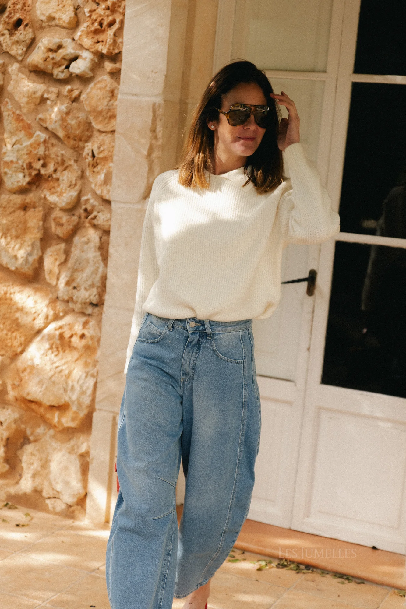 Aurélie polo knit pullover ecru - Image 5
