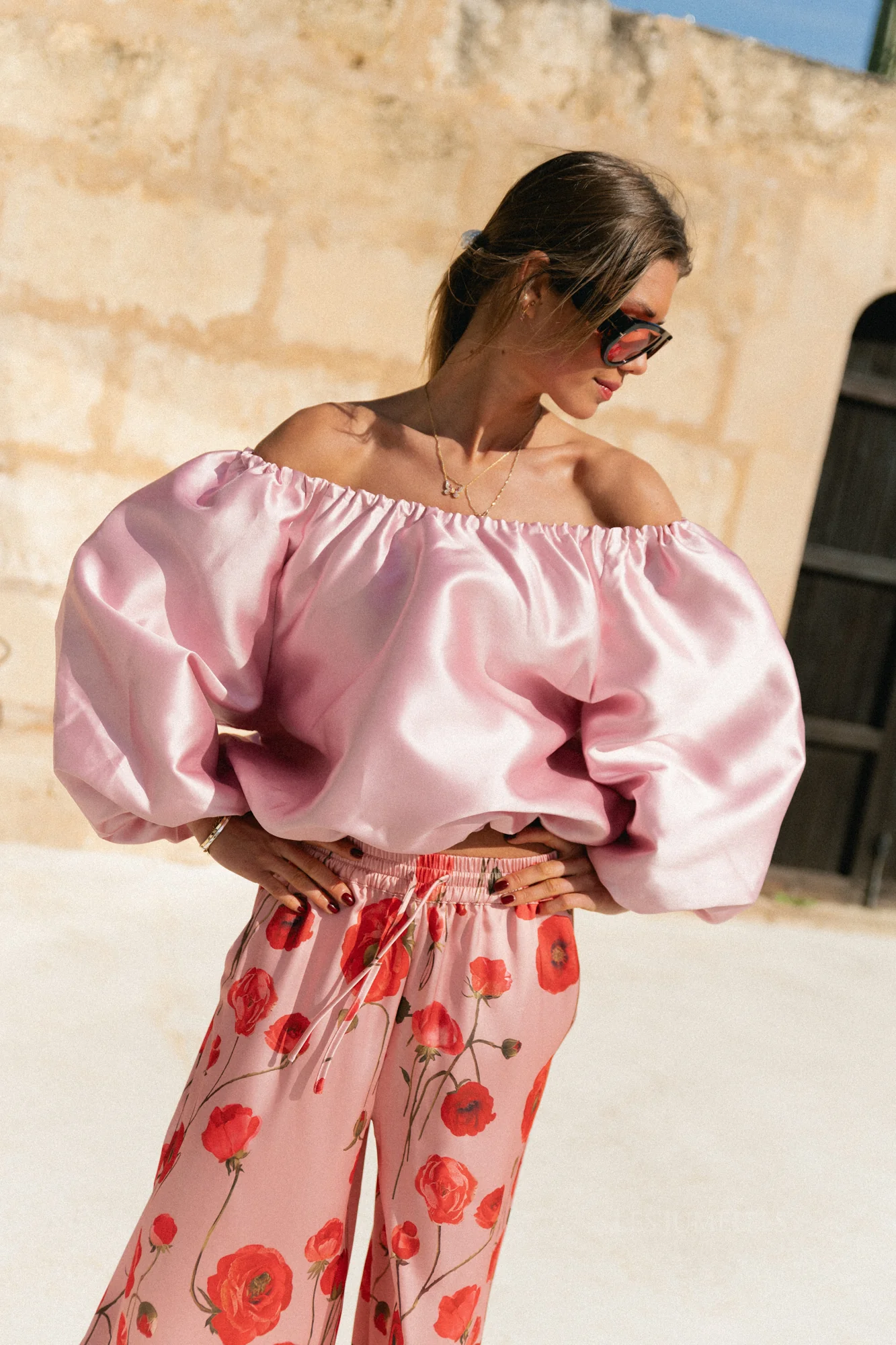 Aya off shoulder blouse mauvewood - Image 2