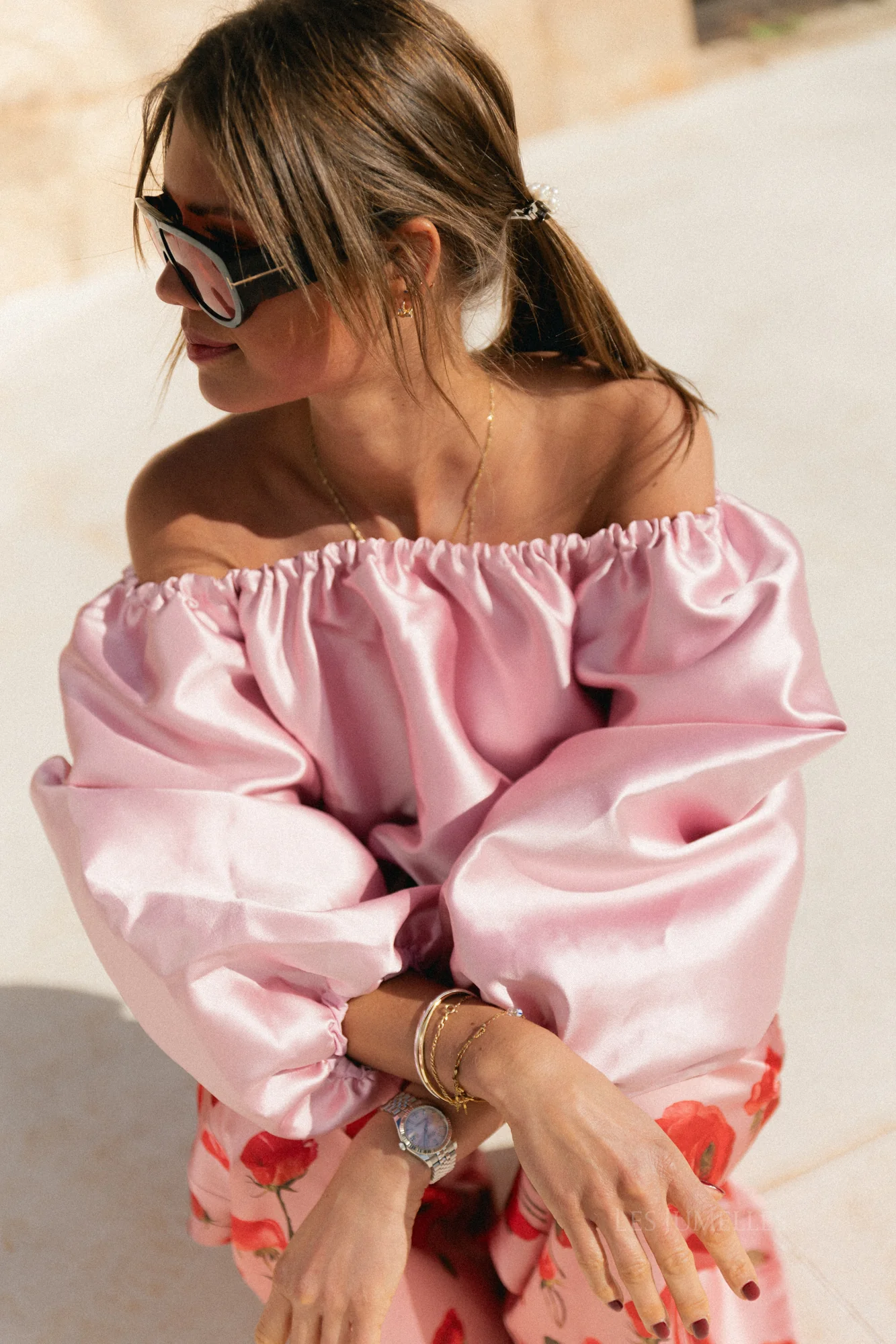 Aya off shoulder blouse mauvewood - Image 5