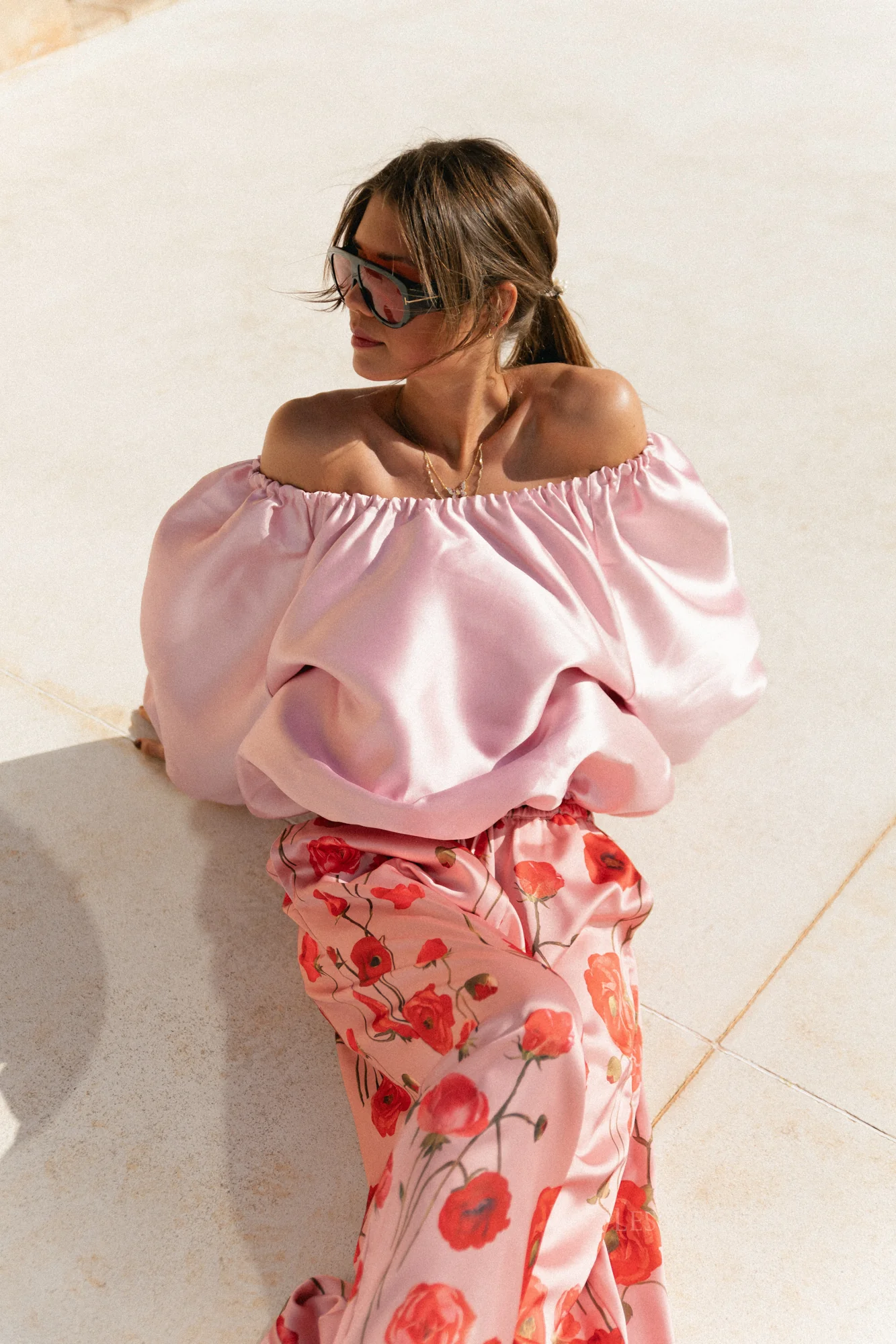 Aya off shoulder blouse mauvewood - Image 9