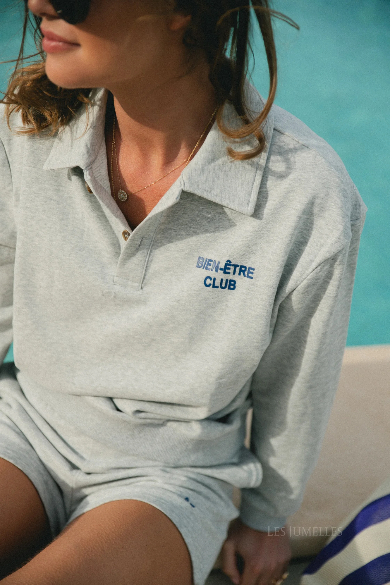 Bien-être club polo-collar sweatshirt grey - Image 2