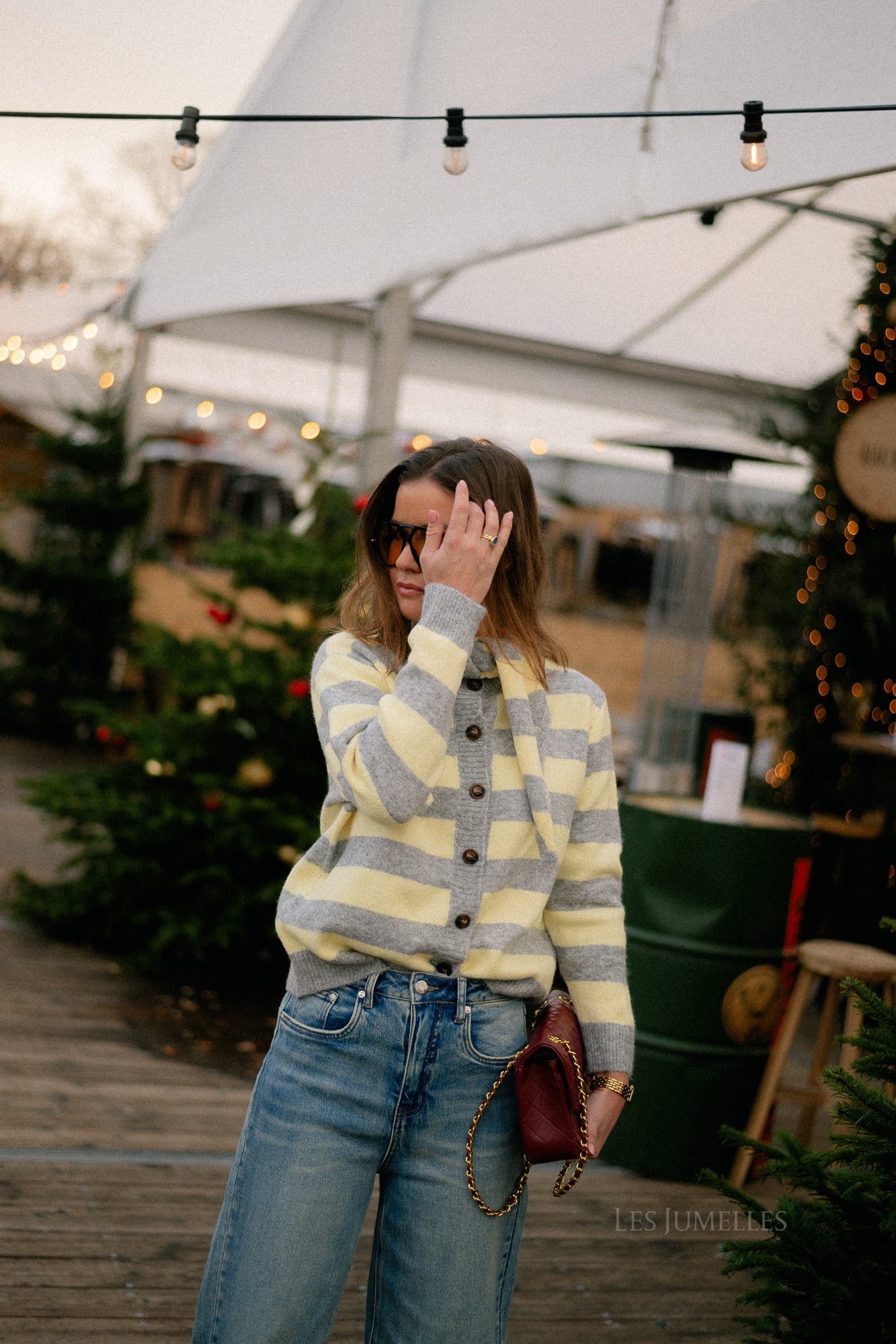 Birdie striped cardigan grey/butter yellow - Image 15