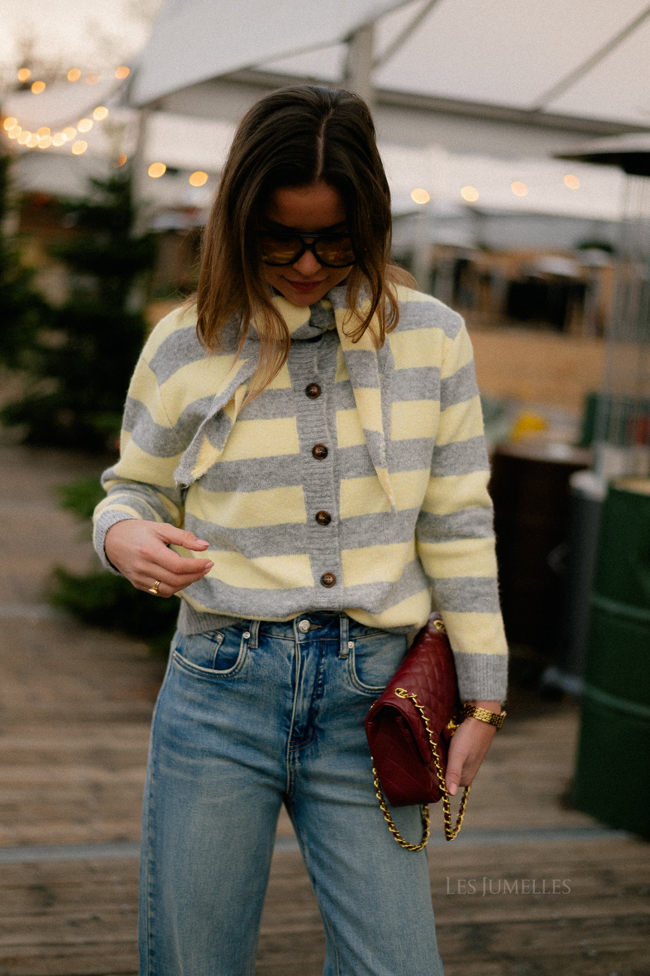 Birdie striped cardigan grey/butter yellow - Image 9