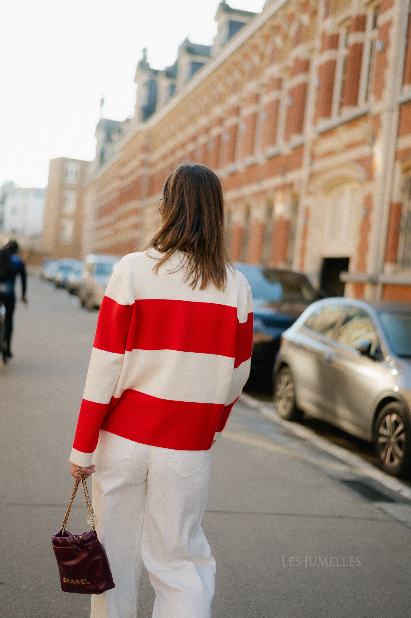Bowie striped polo knit - cream/red - Image 6
