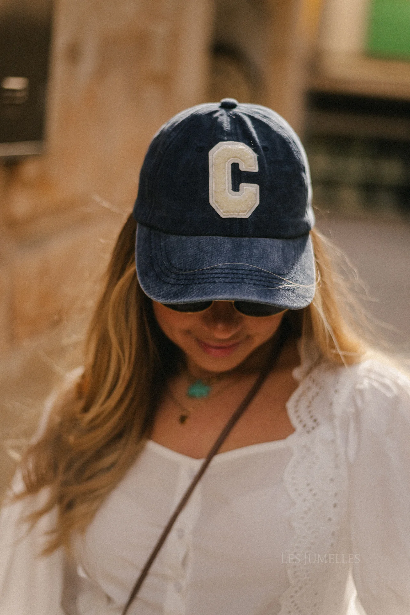 'C' Cap washed navy denim - Image 3
