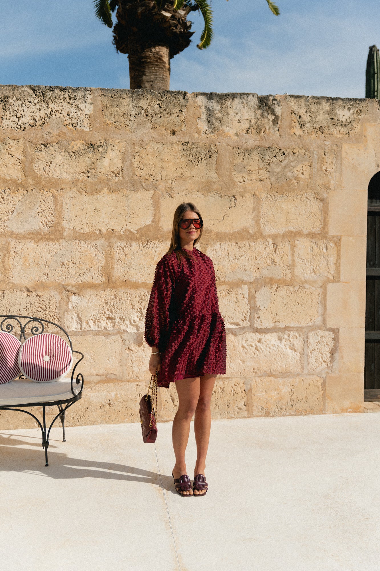 Charlie short dress burgundy - Image 3