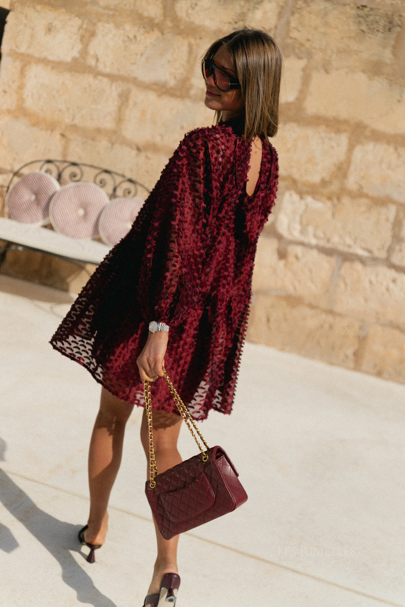 Charlie short dress burgundy - Image 5