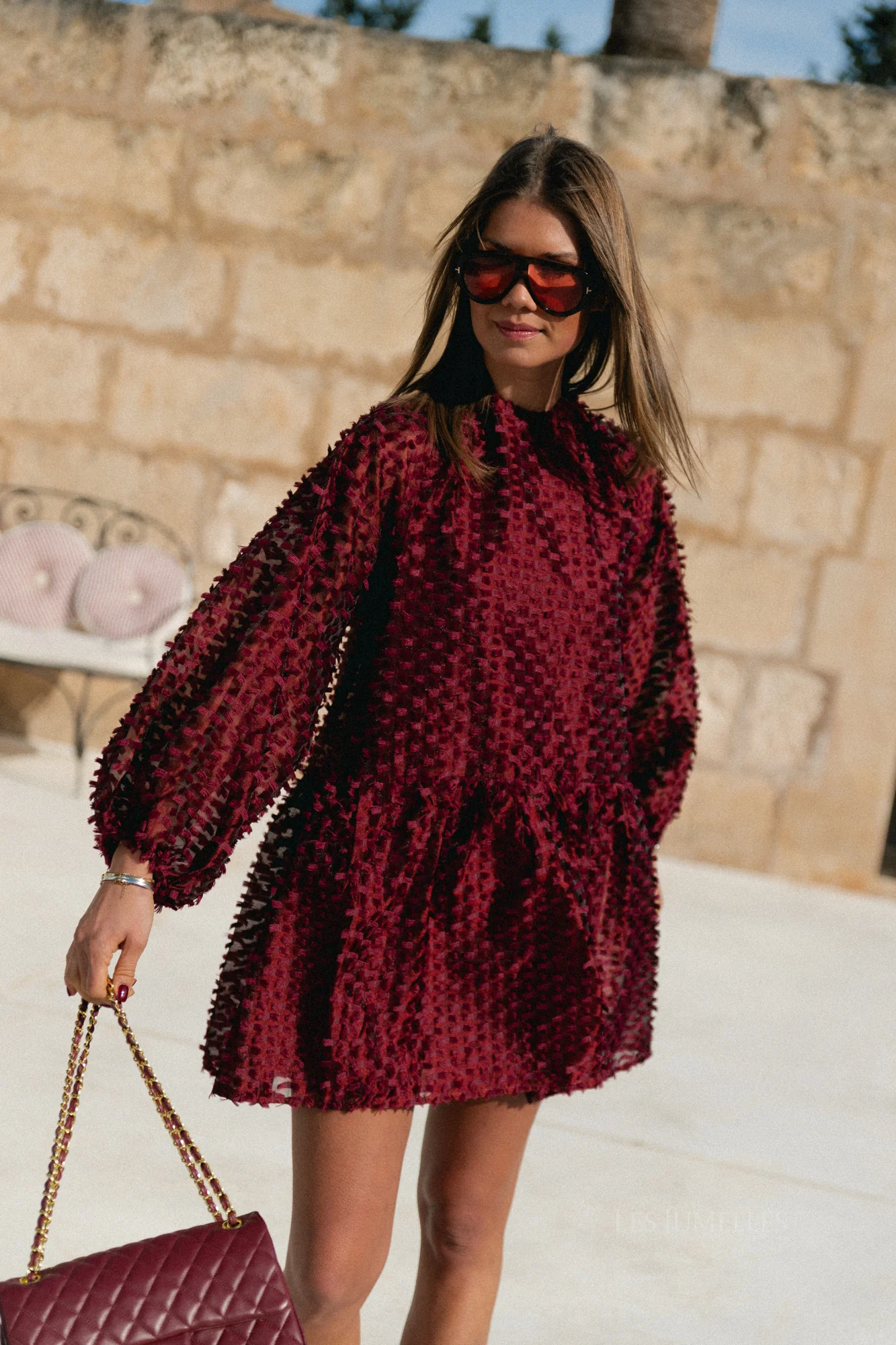 Charlie short dress burgundy - Image 8