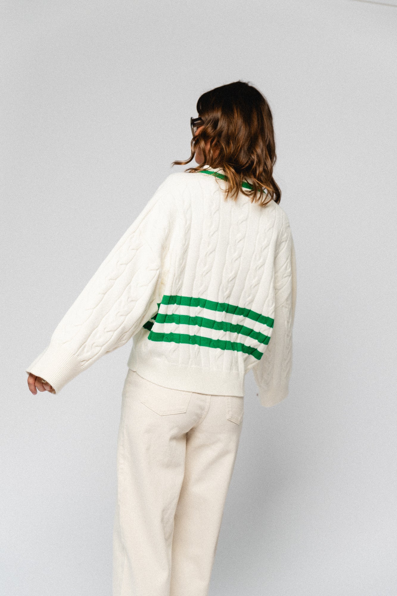 Charline jumper egret with jelly bean stripes - Image 9