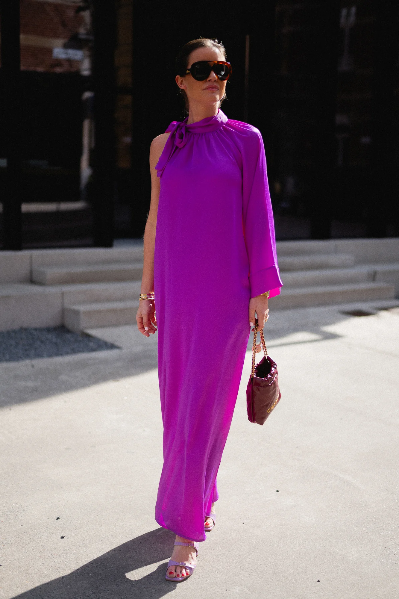 Chloe one shoulder maxi dress orchid purple - Image 11