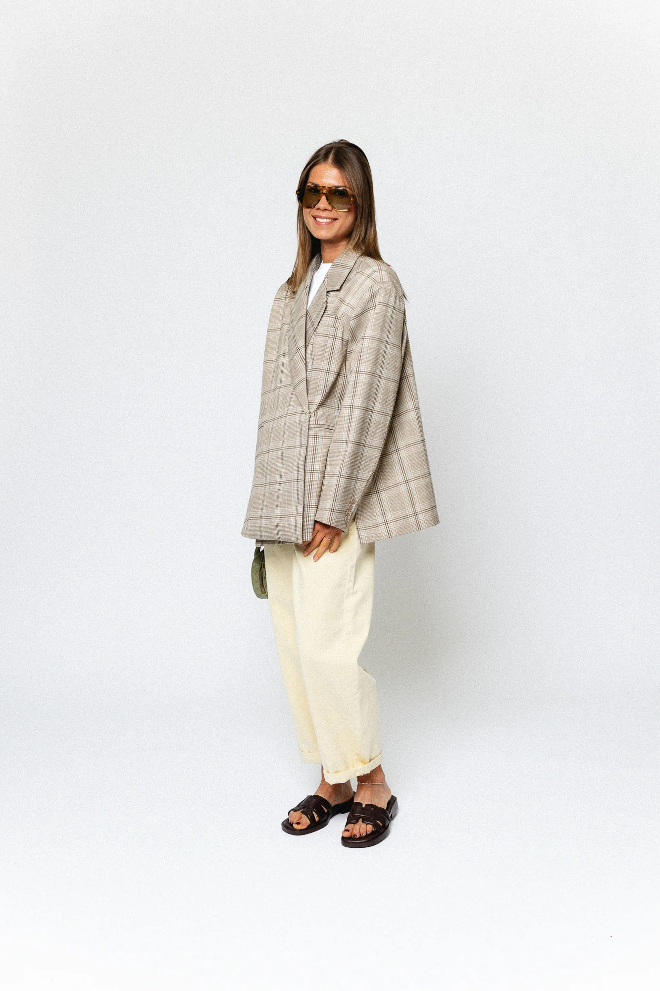 Chloe oversized signature check blazer taupe/brown - Image 11