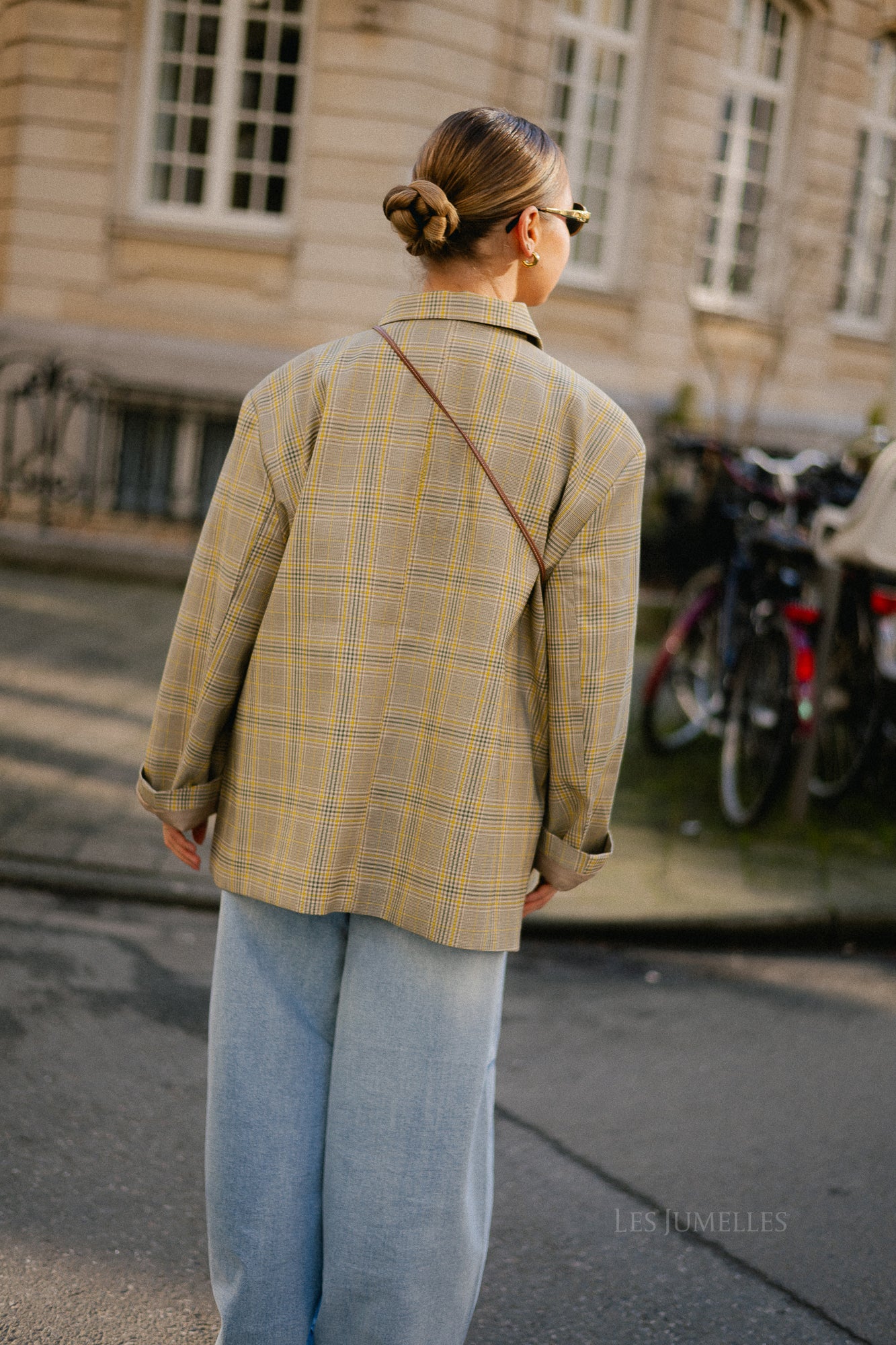 Chloe oversized signature check blazer taupe/yellow - Image 5