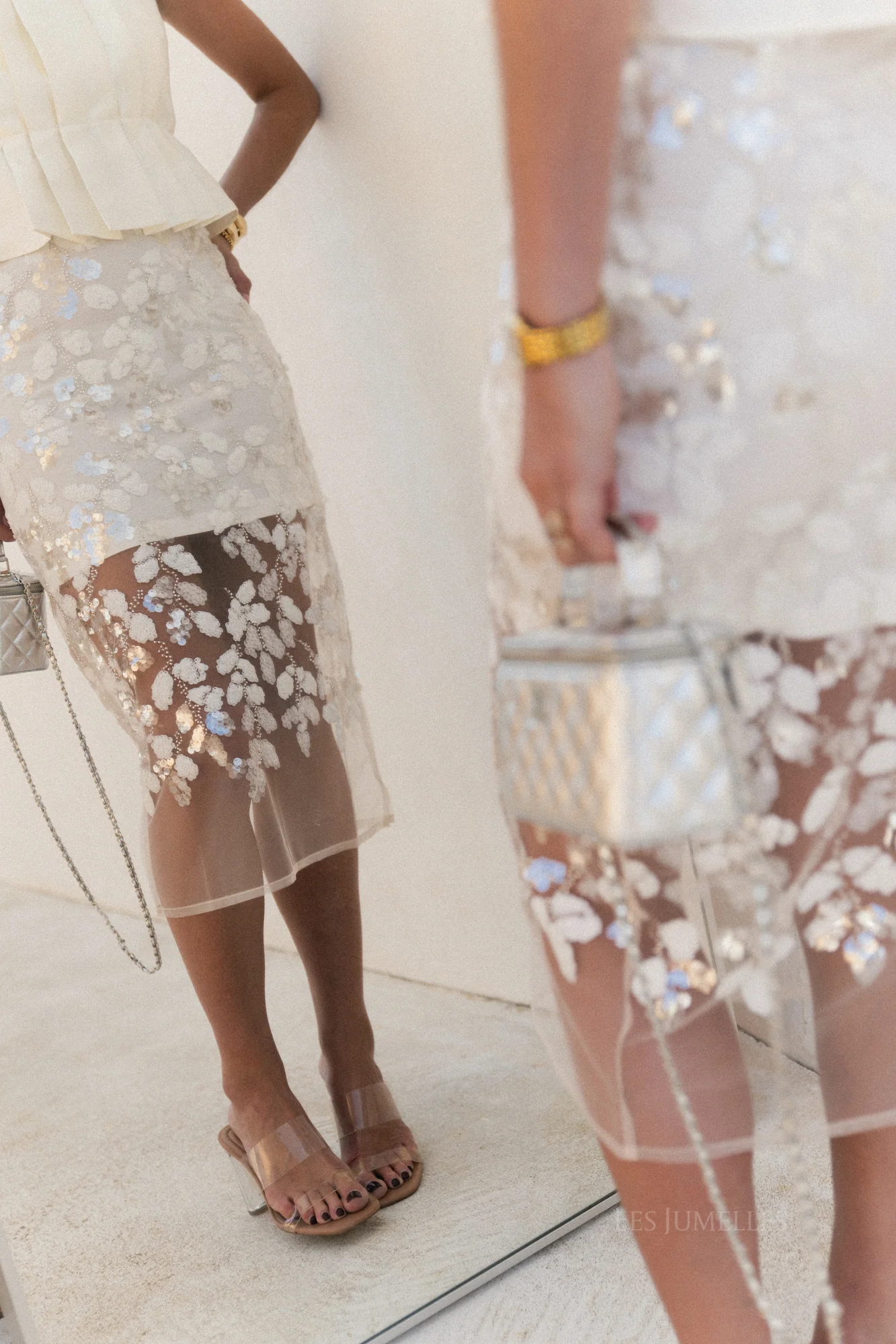 Cleo sequined skirt offwhite - Image 6