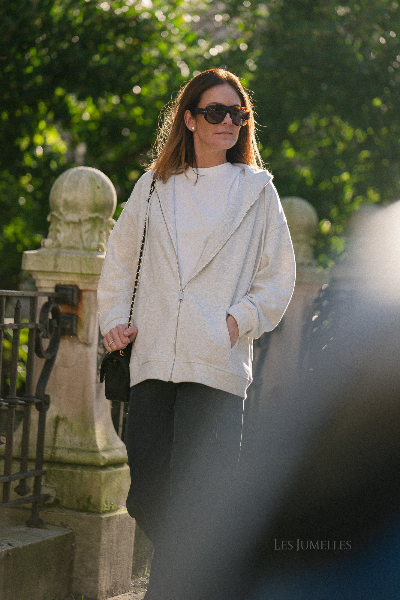 Colette zip hoodie light grey melange