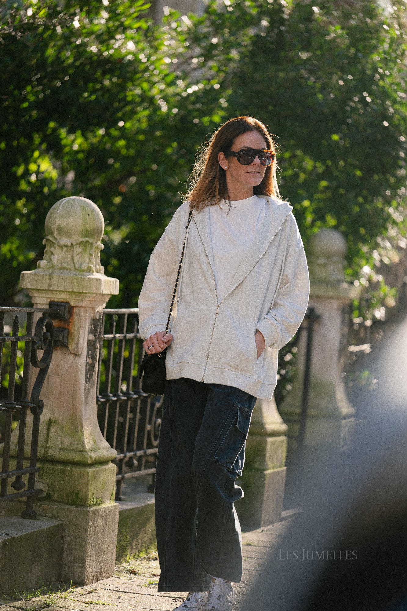 Colette zip hoodie light grey melange - Image 3