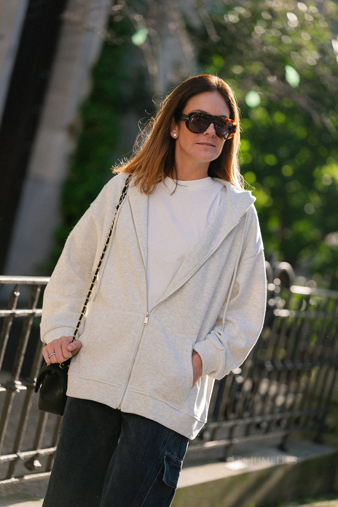 Colette zip hoodie light grey melange - Image 7