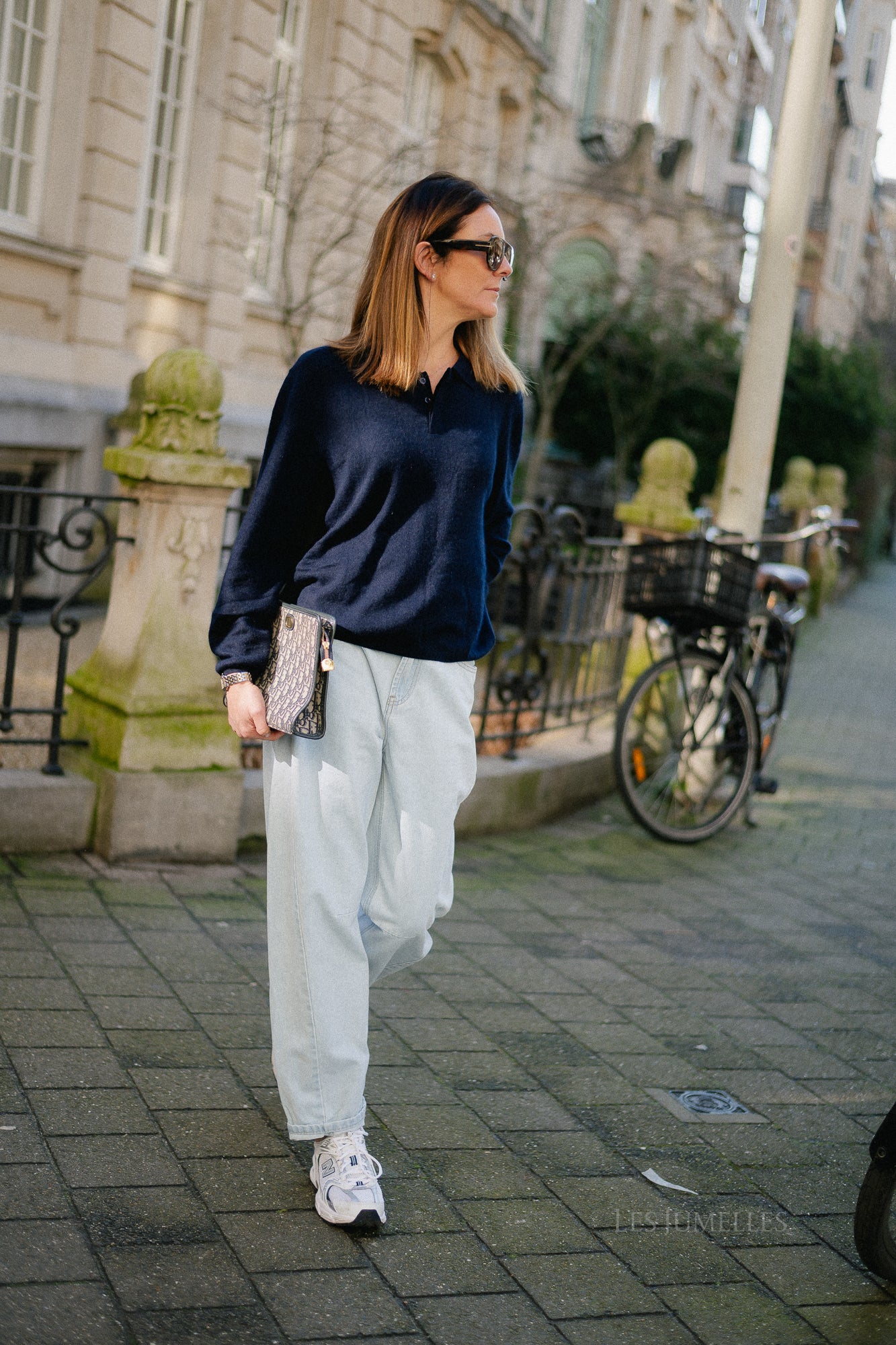 Elisabeth long-sleeve polo shirt navy blue - Image 3