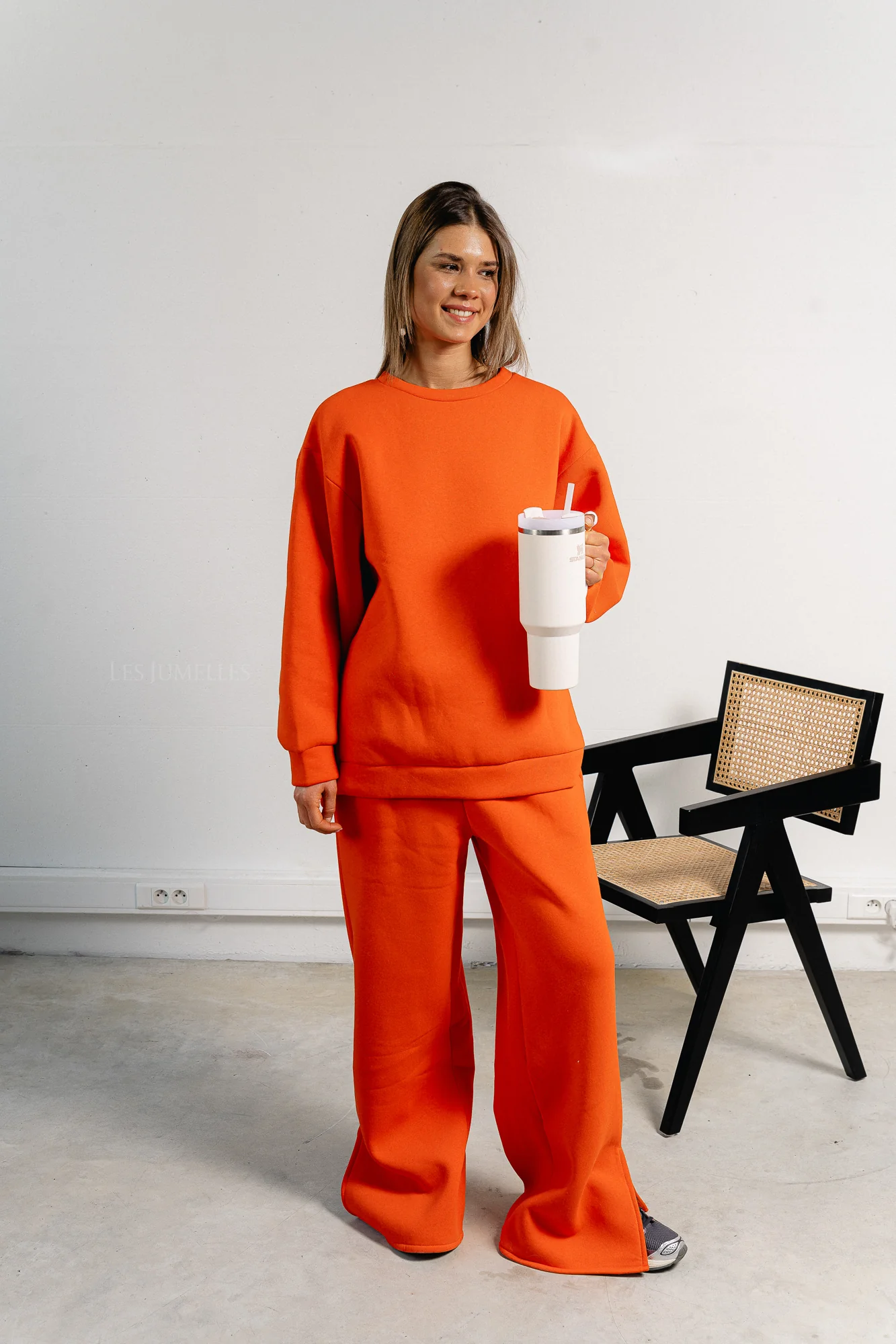 Emelyne sweat pants with split orange - Image 4