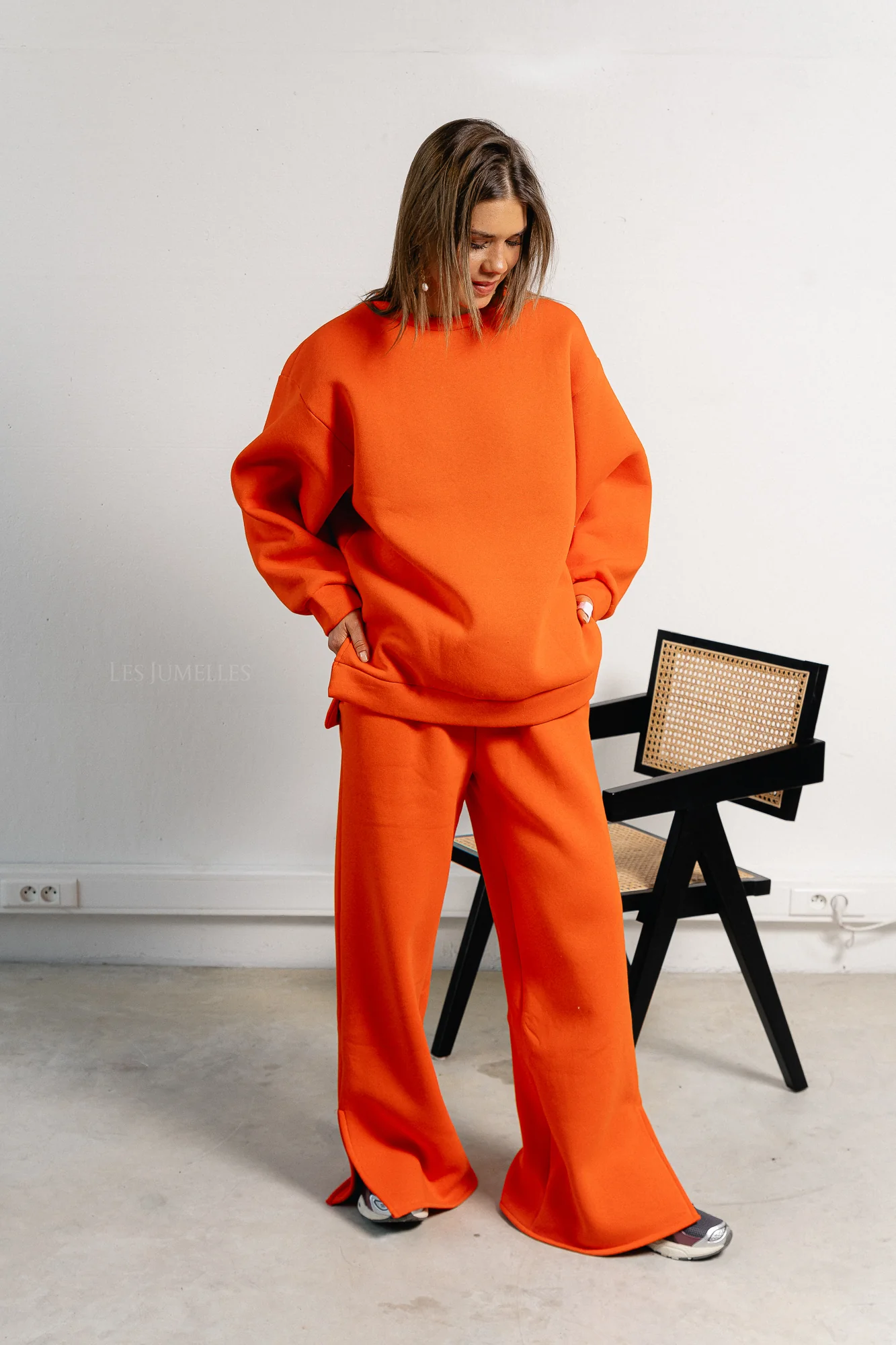 Emelyne sweat pants with split orange - Image 6