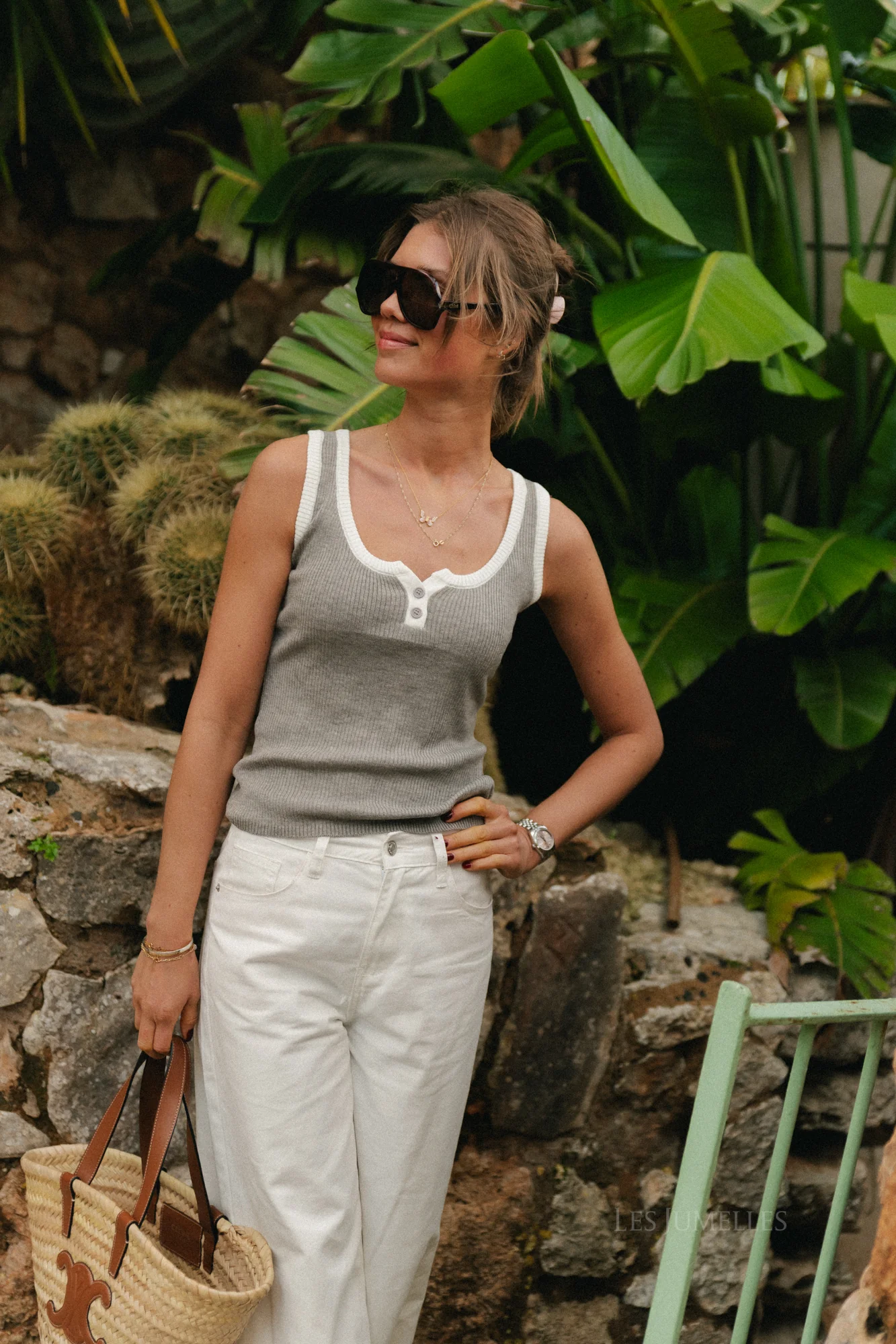 Emma ribbed top taupe