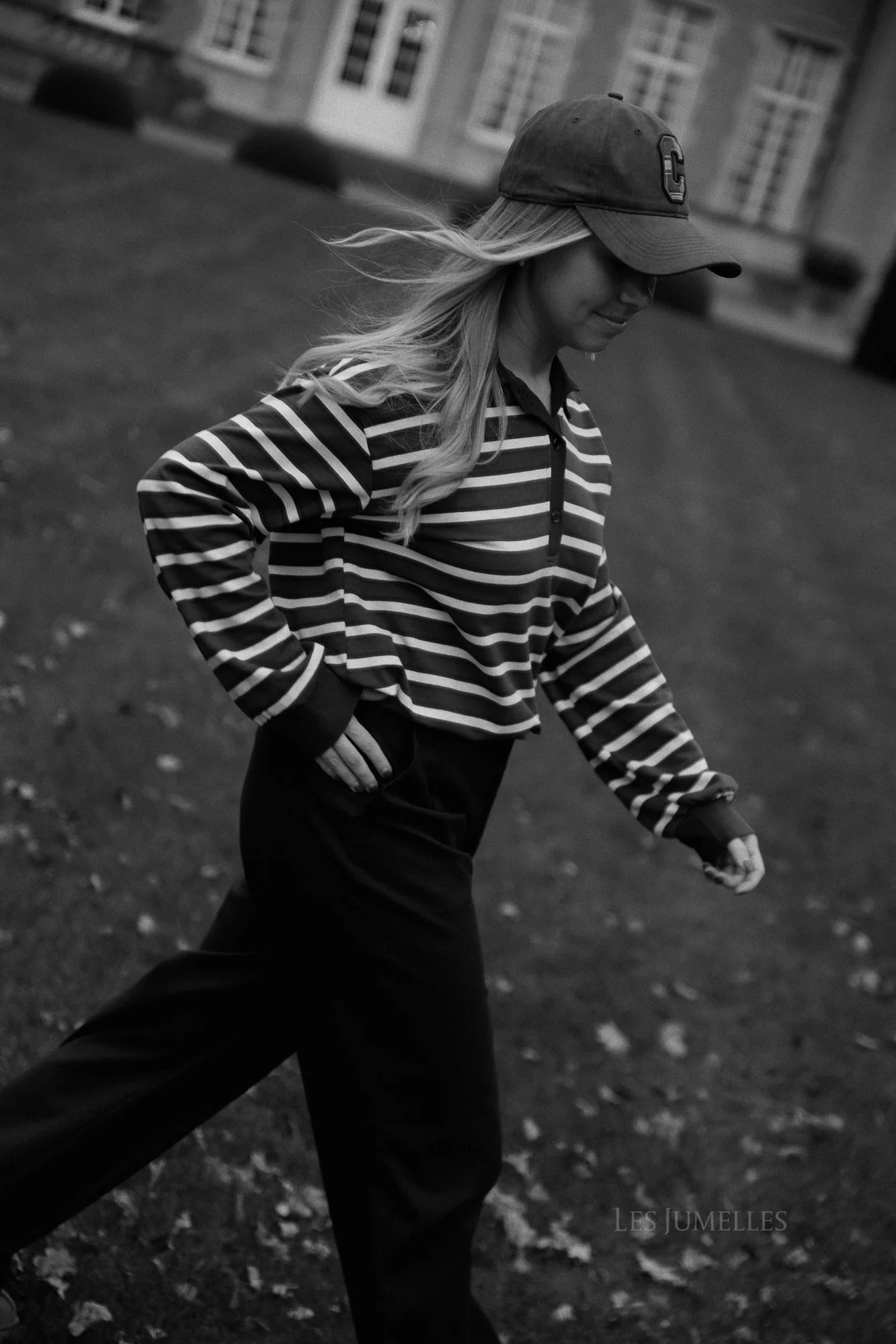 Emmy striped polo sweatshirt deep red/ecru - Image 9
