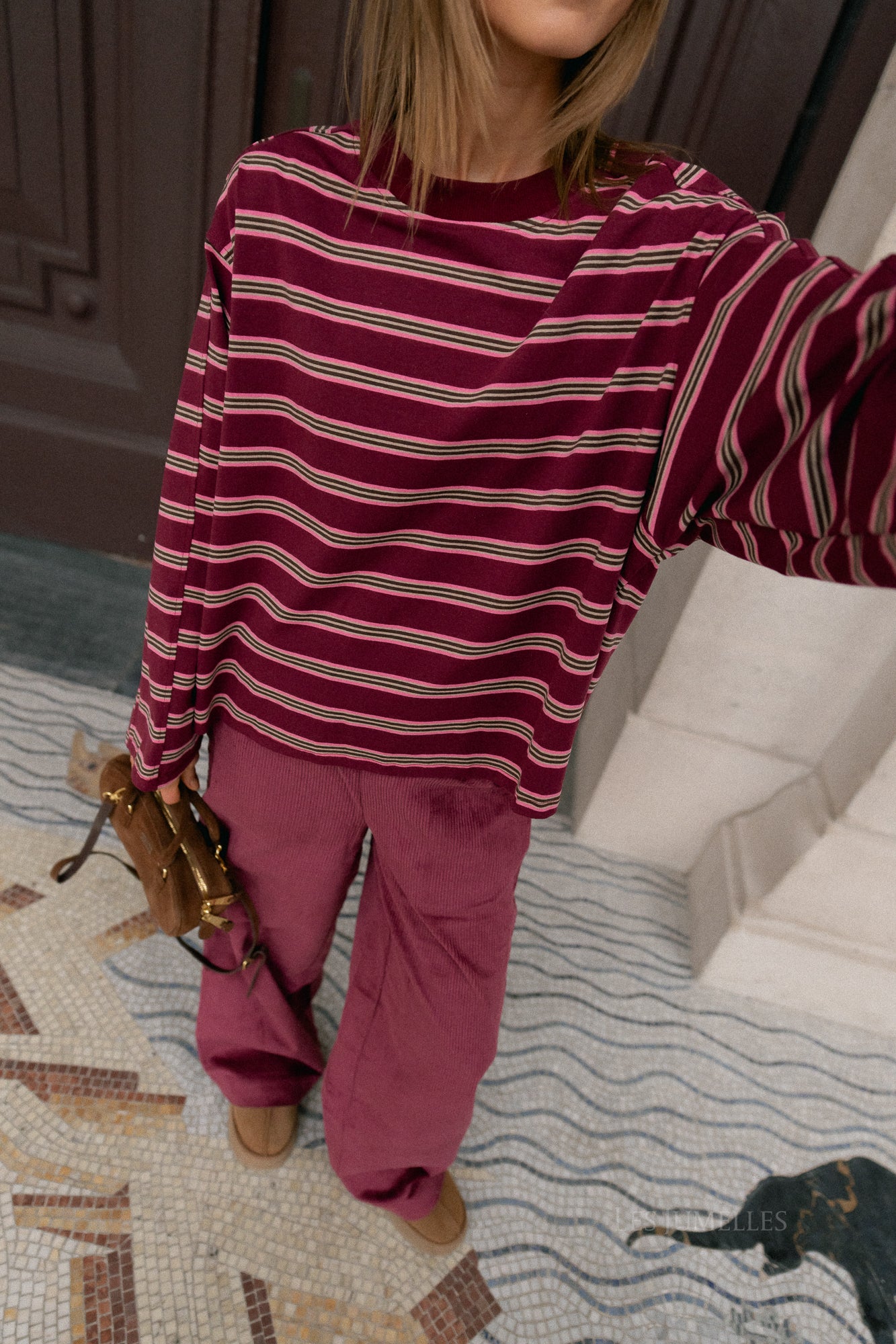 Estelle striped T-shirt burgundy/pink - Image 7