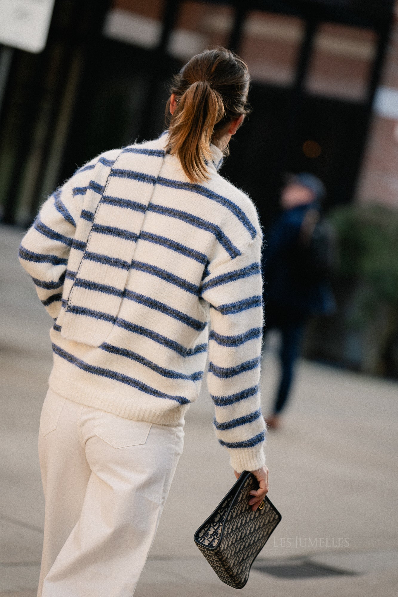 Faye striped cardigan snow white/true navy - Image 3