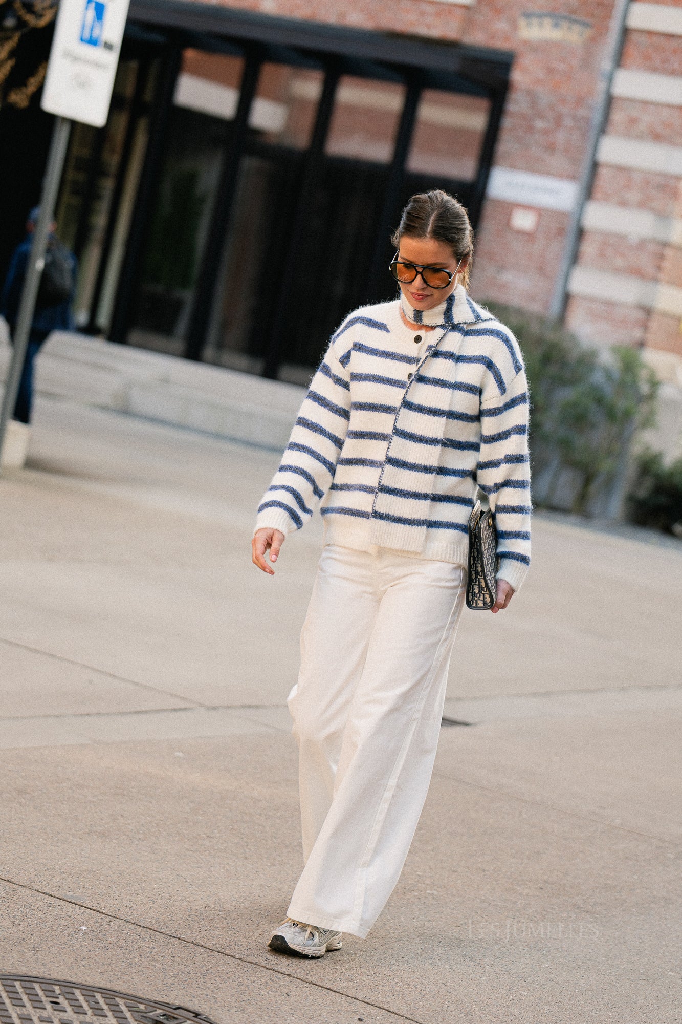 Faye striped cardigan snow white/true navy - Image 4