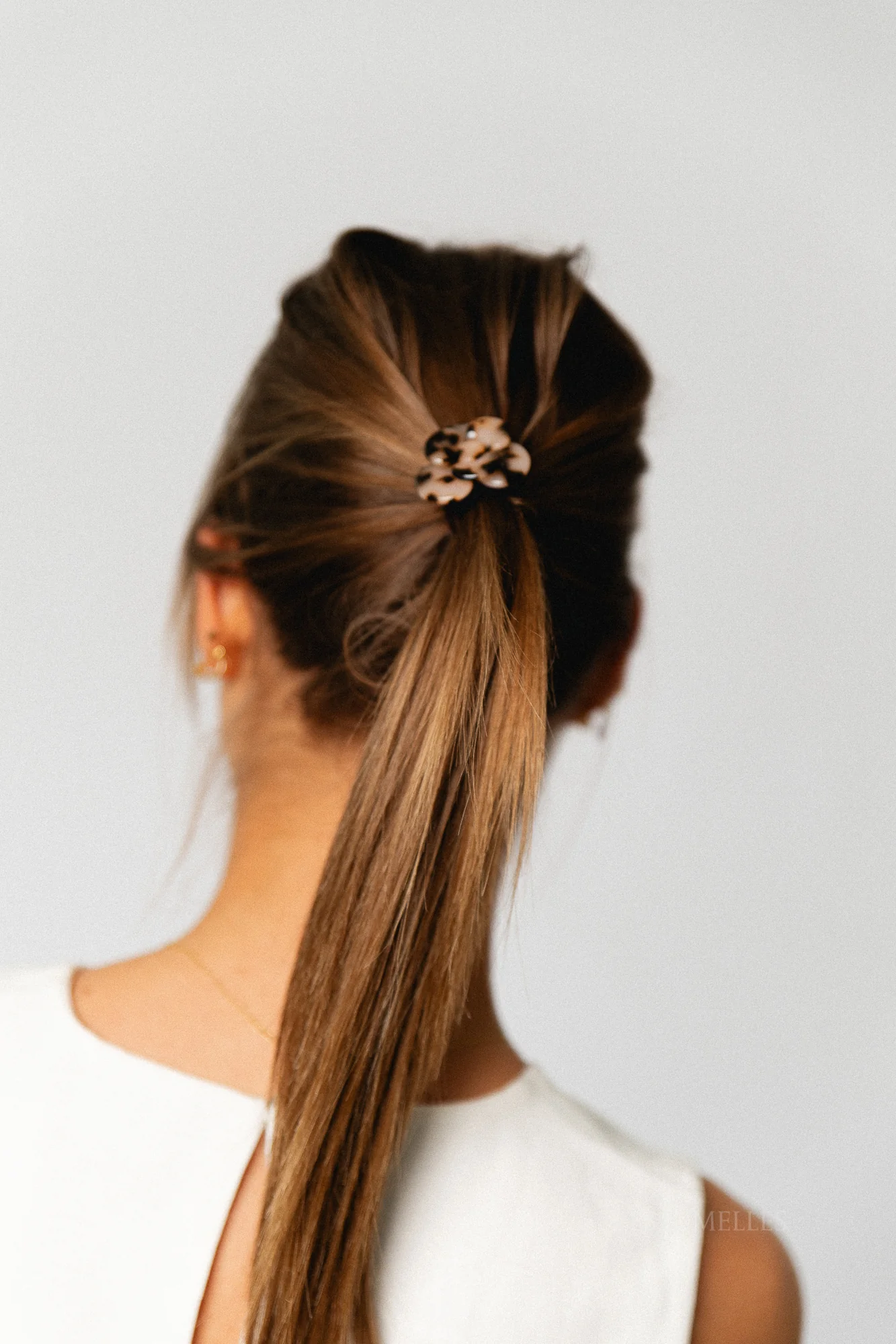 Flower hairtie tortoise - beige - Image 2