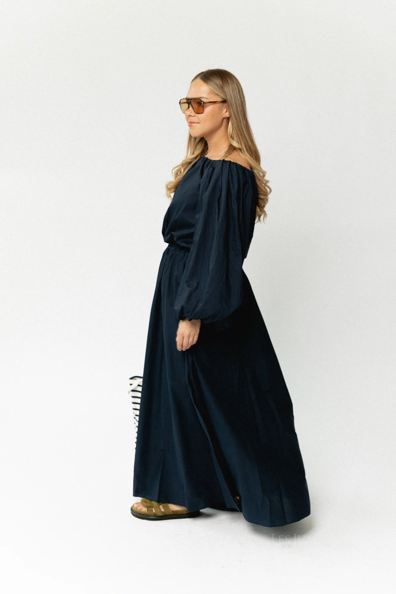 Fran off shoulder blouse navy - Image 4