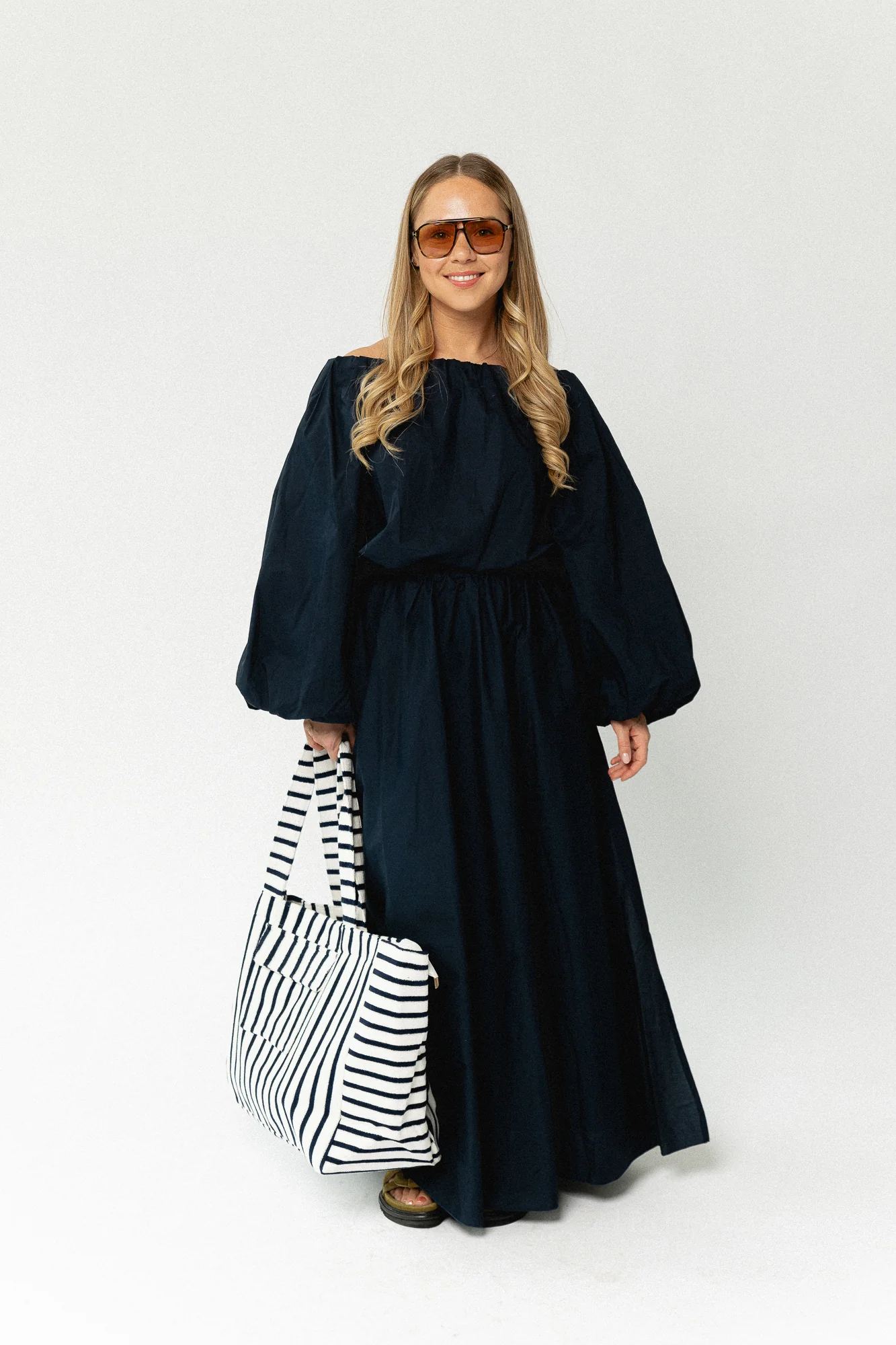 Fran off shoulder blouse navy - Image 6