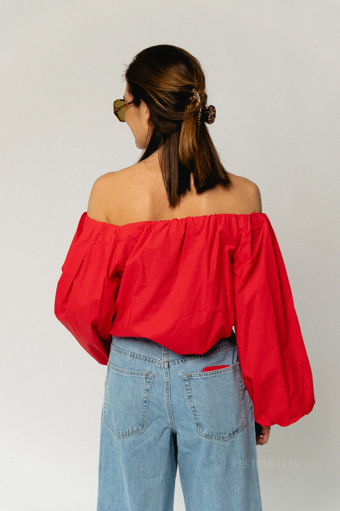 Fran off shoulder blouse red - Image 2