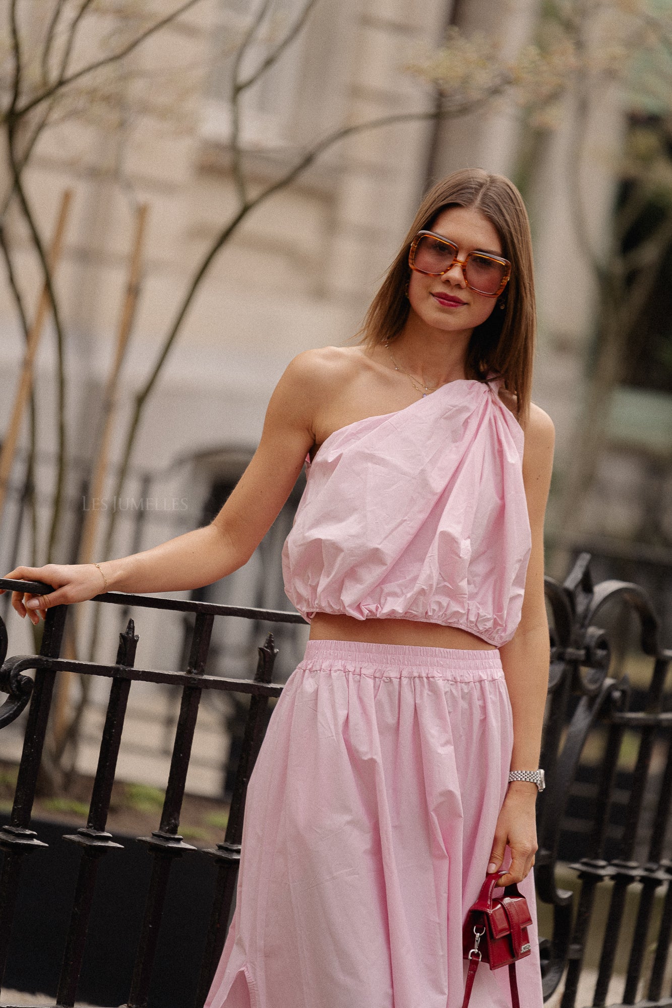 Fran one shoulder top baby pink - Image 4