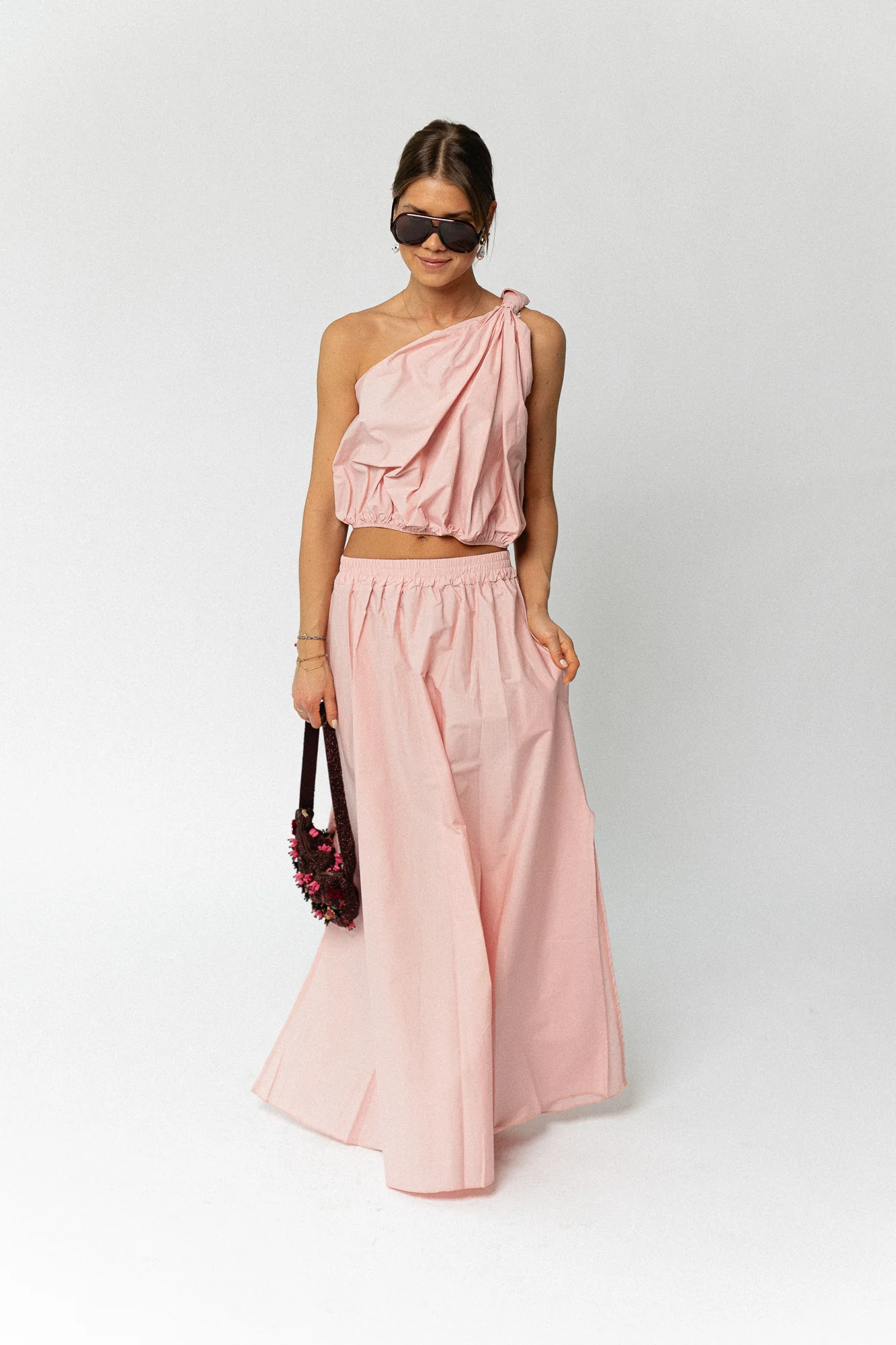 Fran one shoulder top blush pink - Image 3