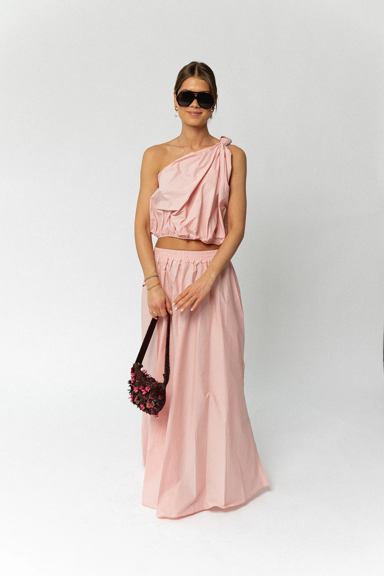 Fran one shoulder top blush pink - Image 5