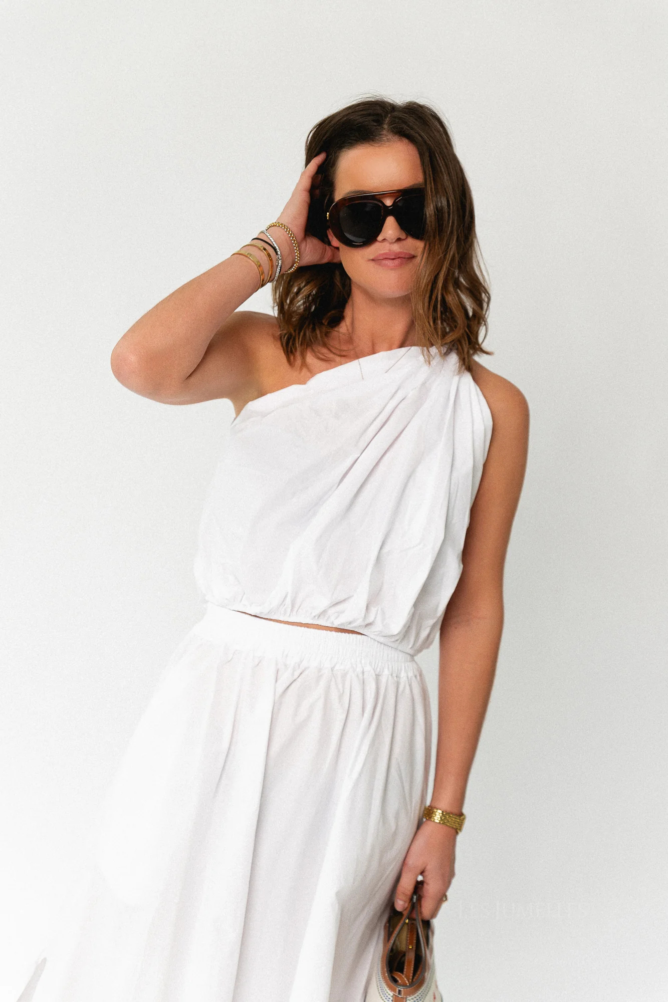Fran one shoulder top white - Image 4