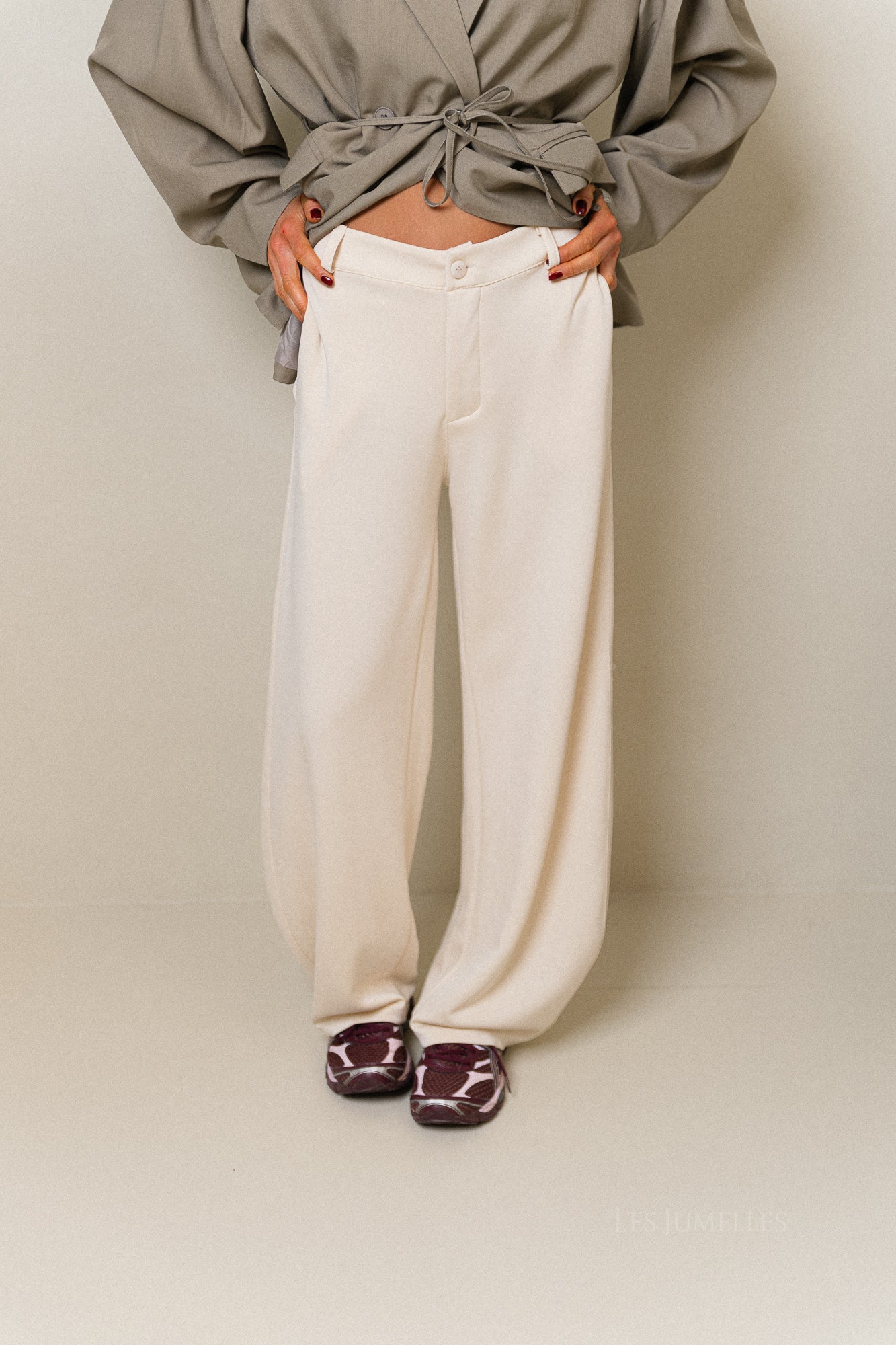 Gaëlle wide jog pants ecru
