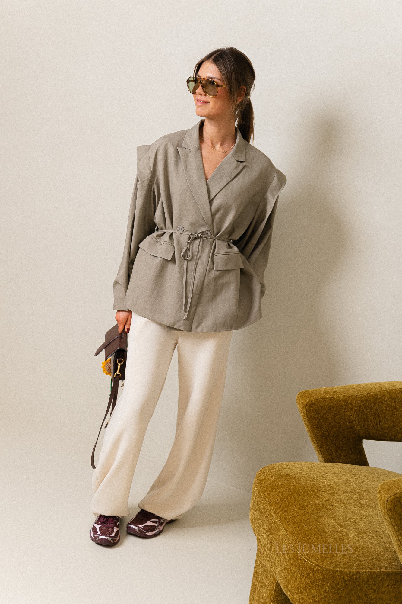 Gaëlle wide jog pants ecru - Image 2