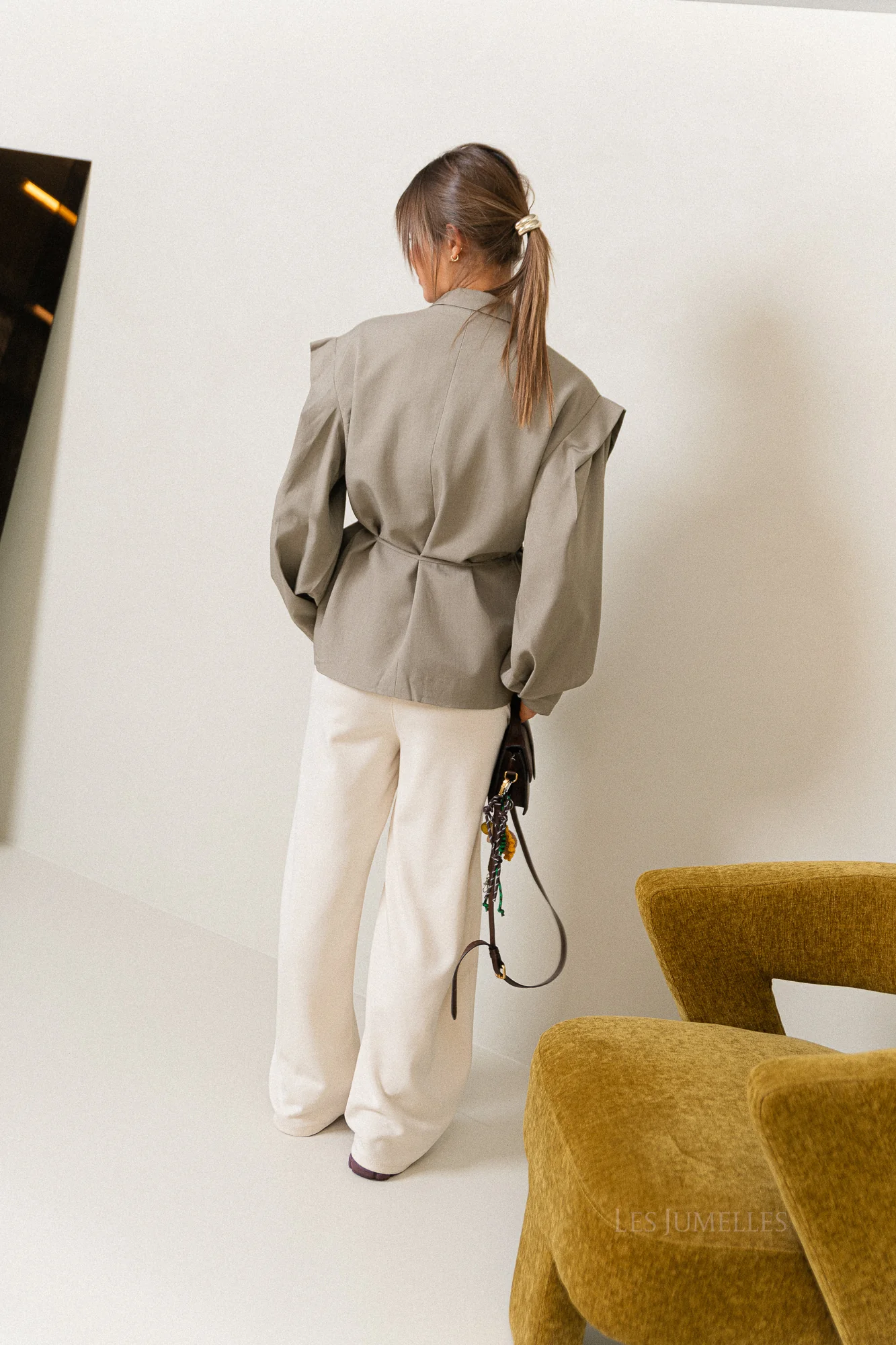 Gaëlle wide jog pants ecru - Image 4