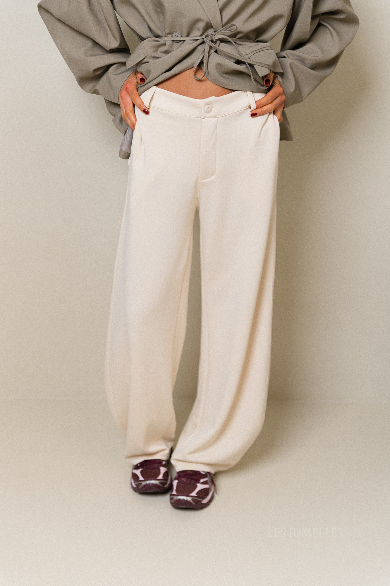 Gaëlle wide jog pants ecru - Image 7
