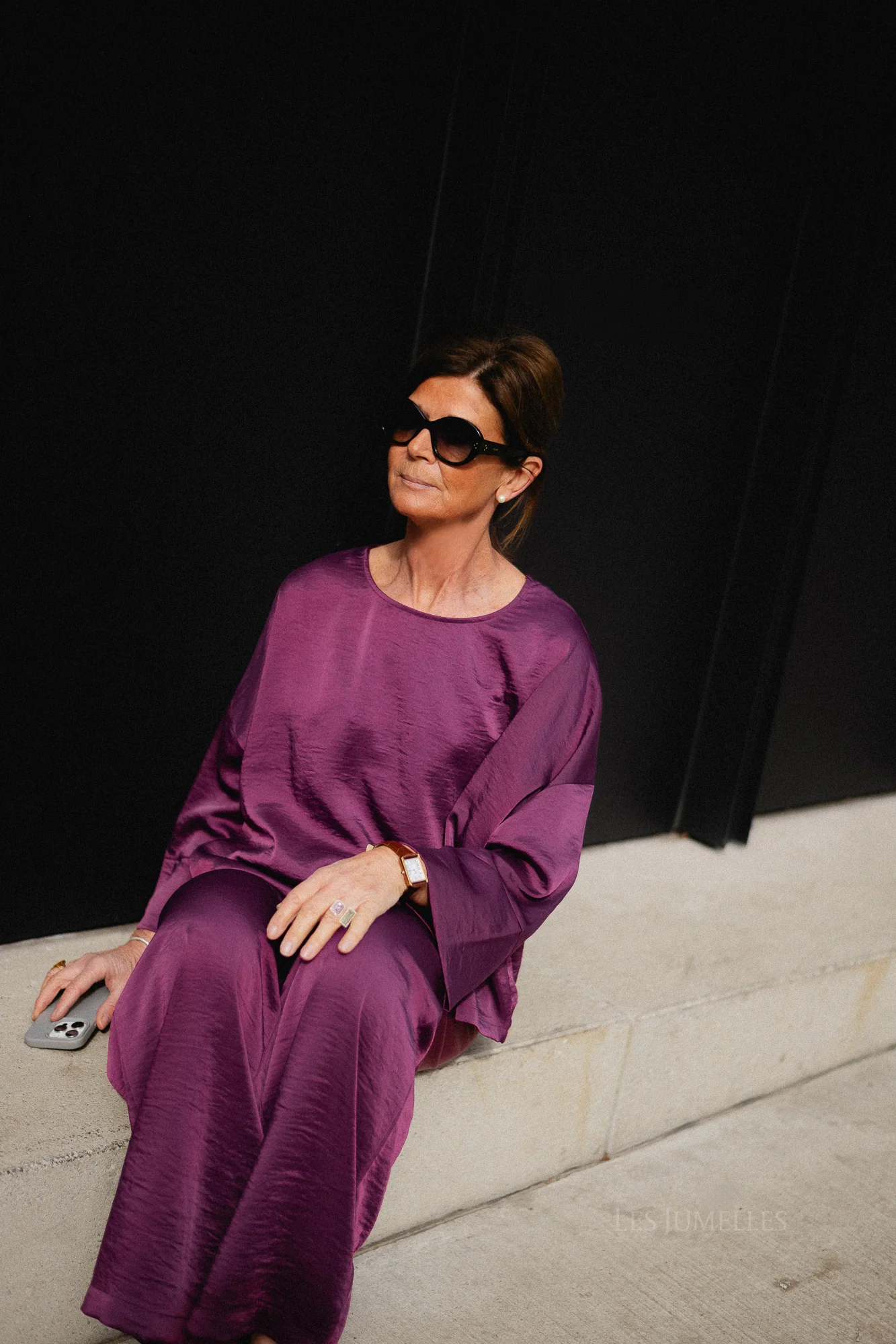 Gill sateen blouse aubergine - Image 10