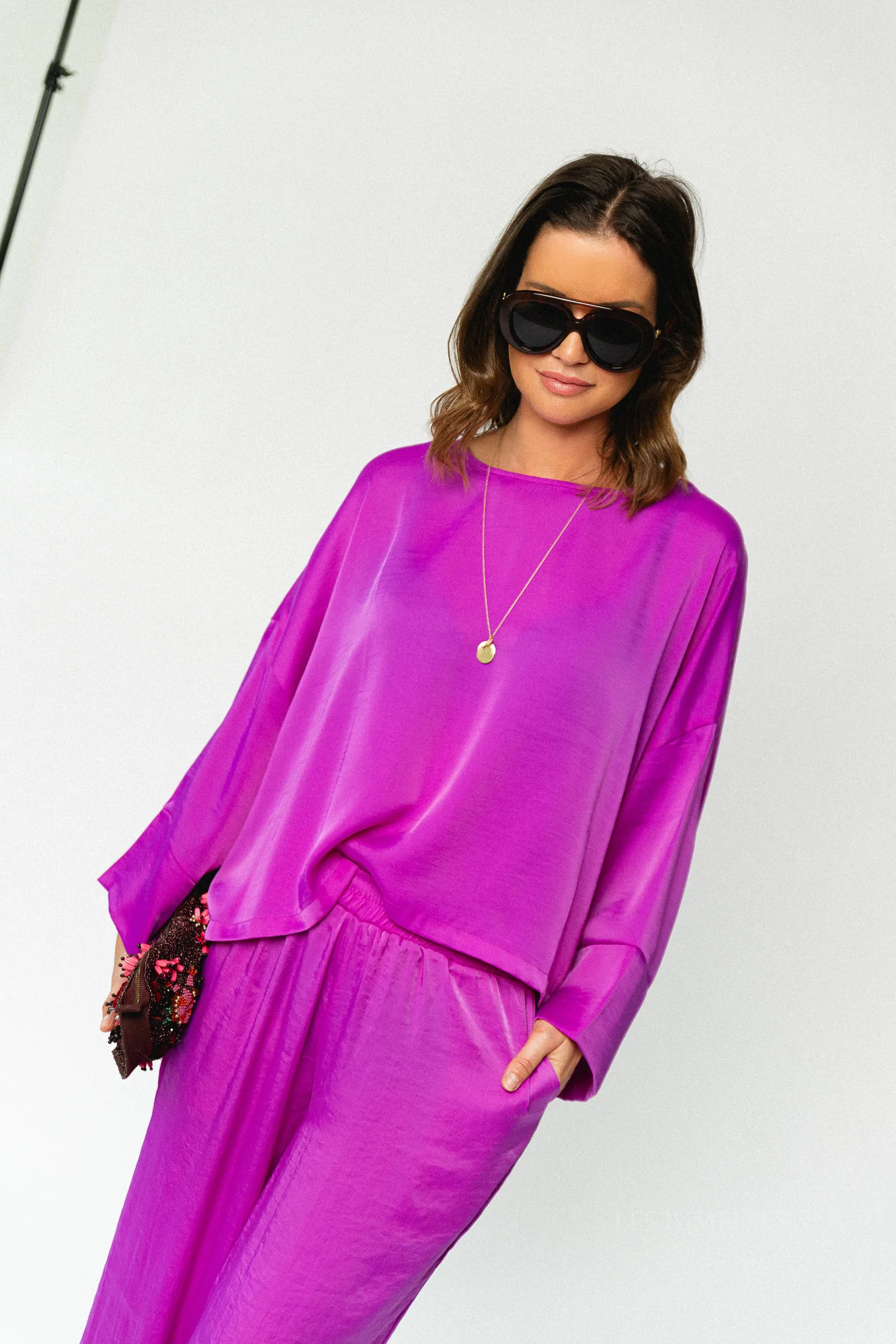 Gill sateen blouse orchid purple - Image 4
