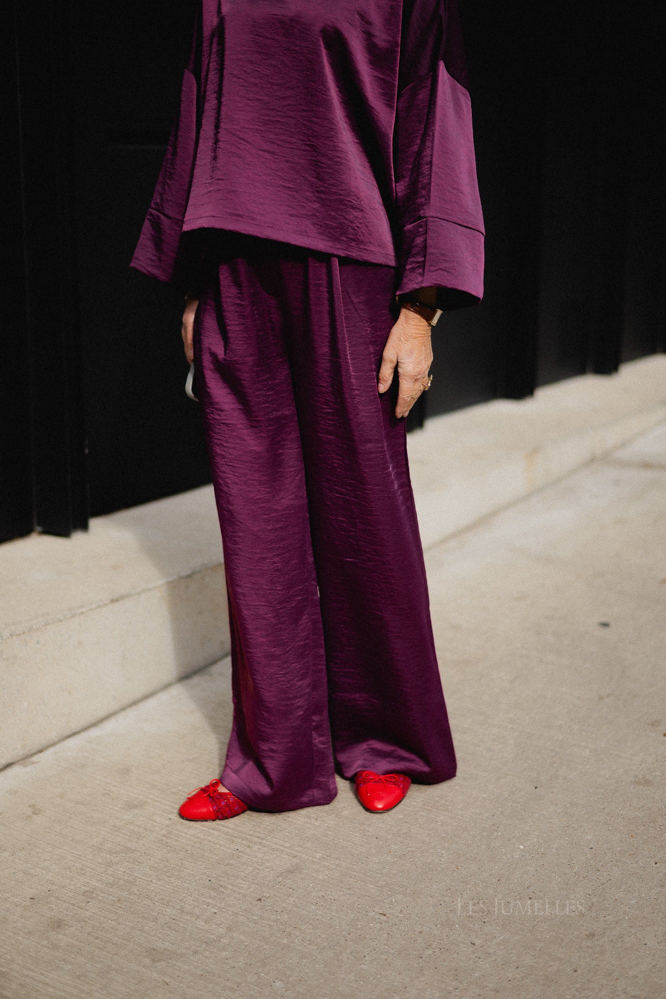 Gill sateen pants aubergine - Image 12
