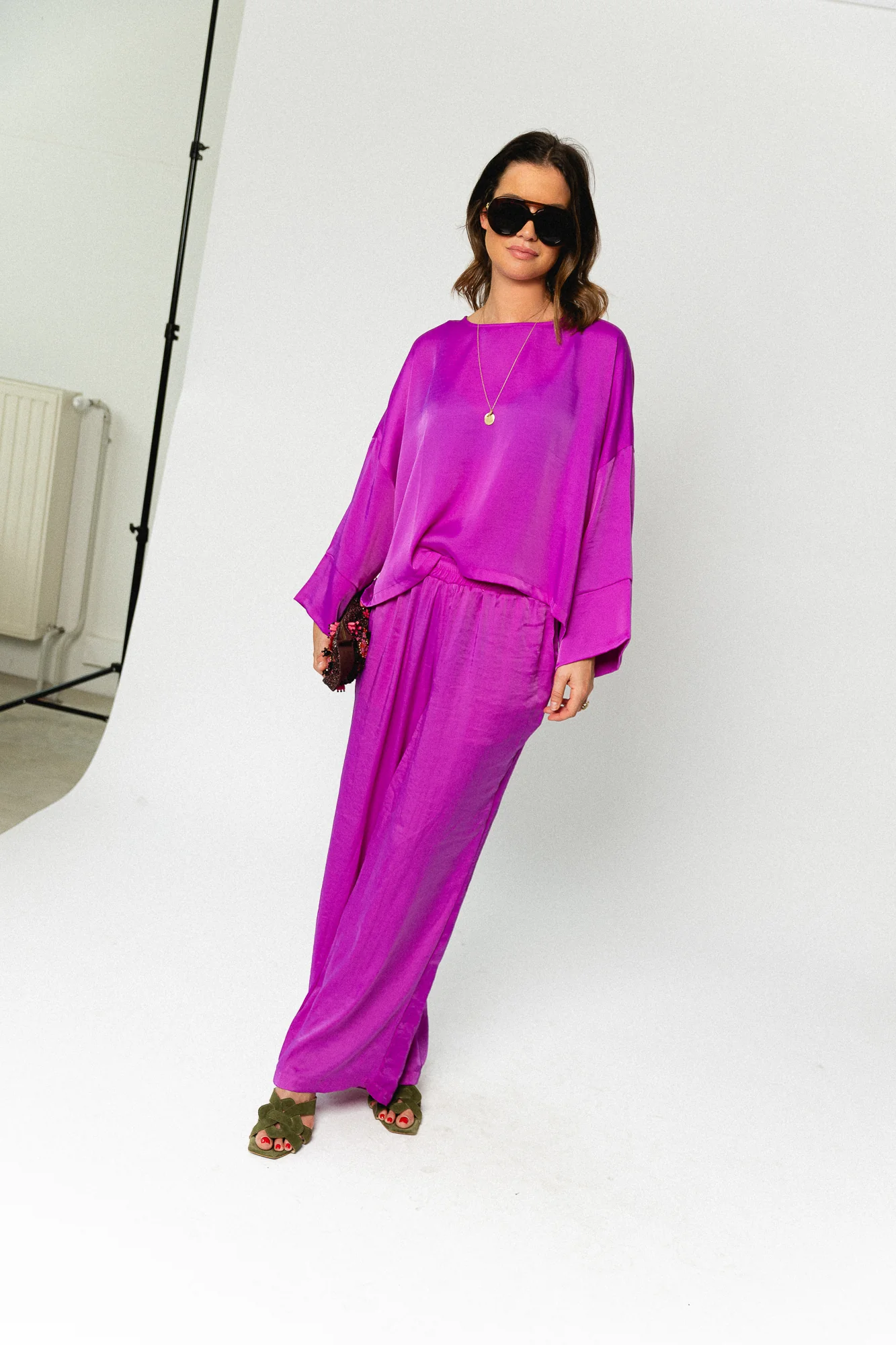 Gill sateen pants - orchid purple - Image 3